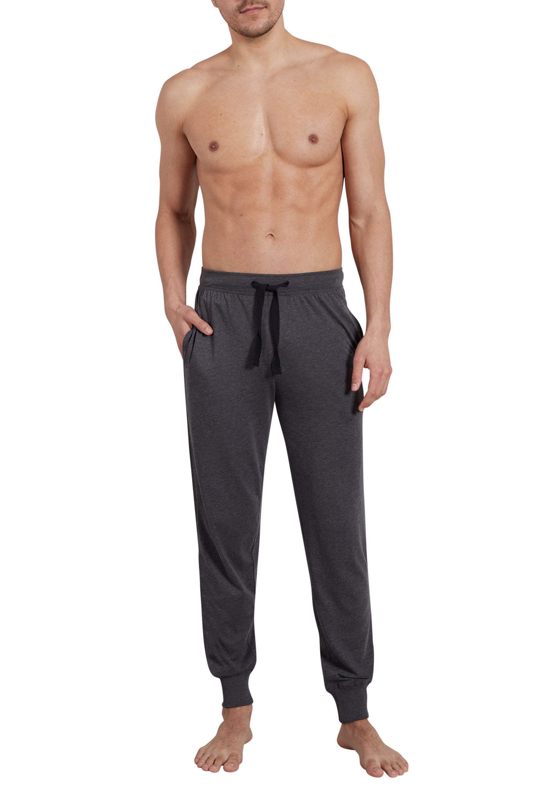 GÖTZBURG Schlafhose GÖTZBURG Herren Lange-Hose grau melange (1-tlg) günstig online kaufen