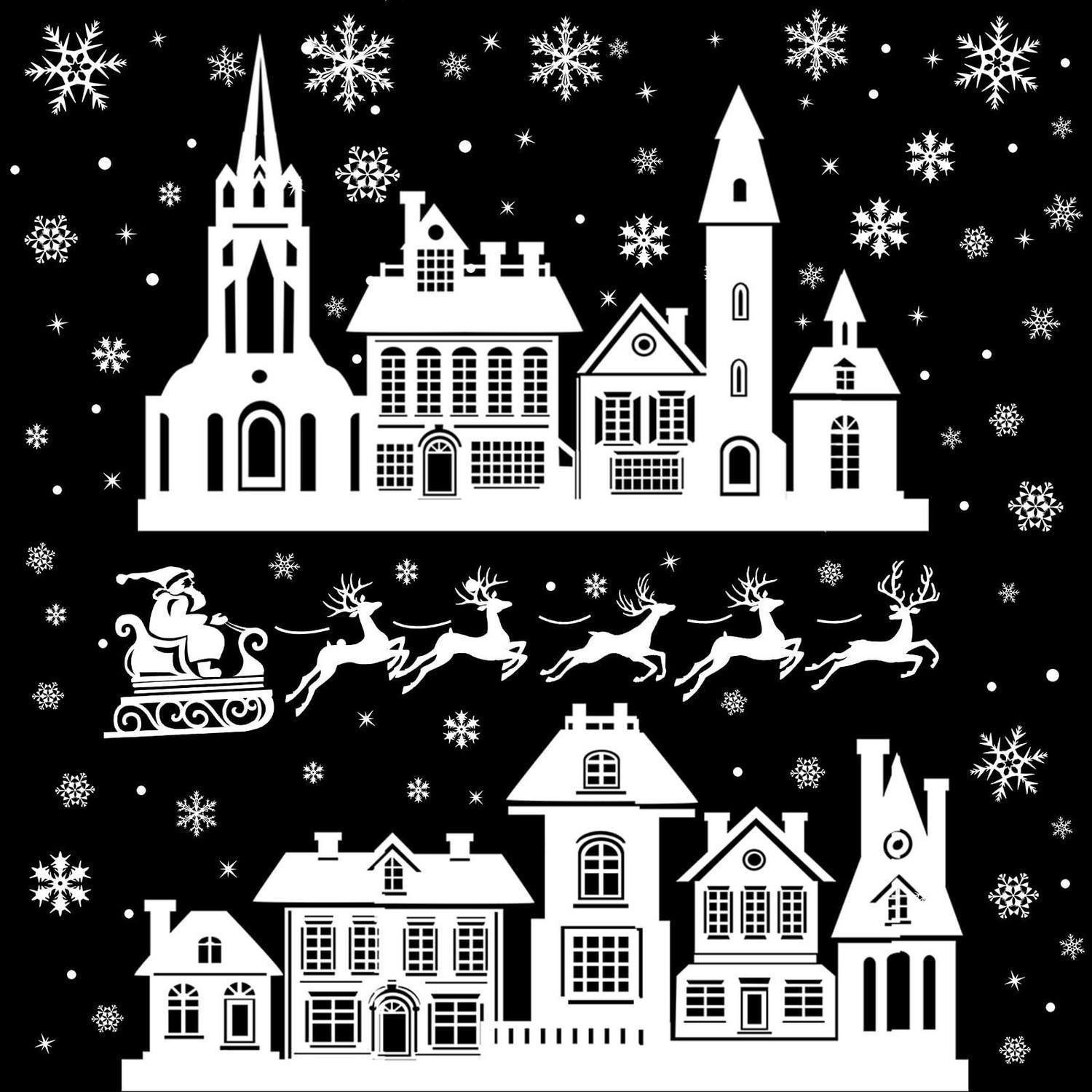 LuxusKollektion Fensterbild Fensterbilder Weihnachten Selbstklebend 134PCS
