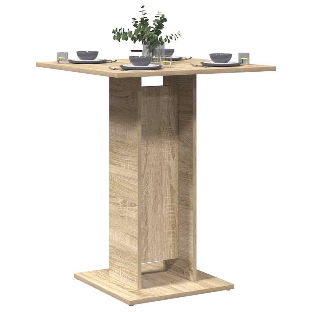 furnicato Bistrotisch Sonoma-Eiche 60 x 60 x 75 cm Massivholz (1-St), Stabiler Stehtisch mit pflegeleichter Oberfläche für Wohnambiente