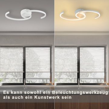 Nettlife Deckenleuchten Weiß Wohnzimmer Lampe 25W 3000K, Augenschutz