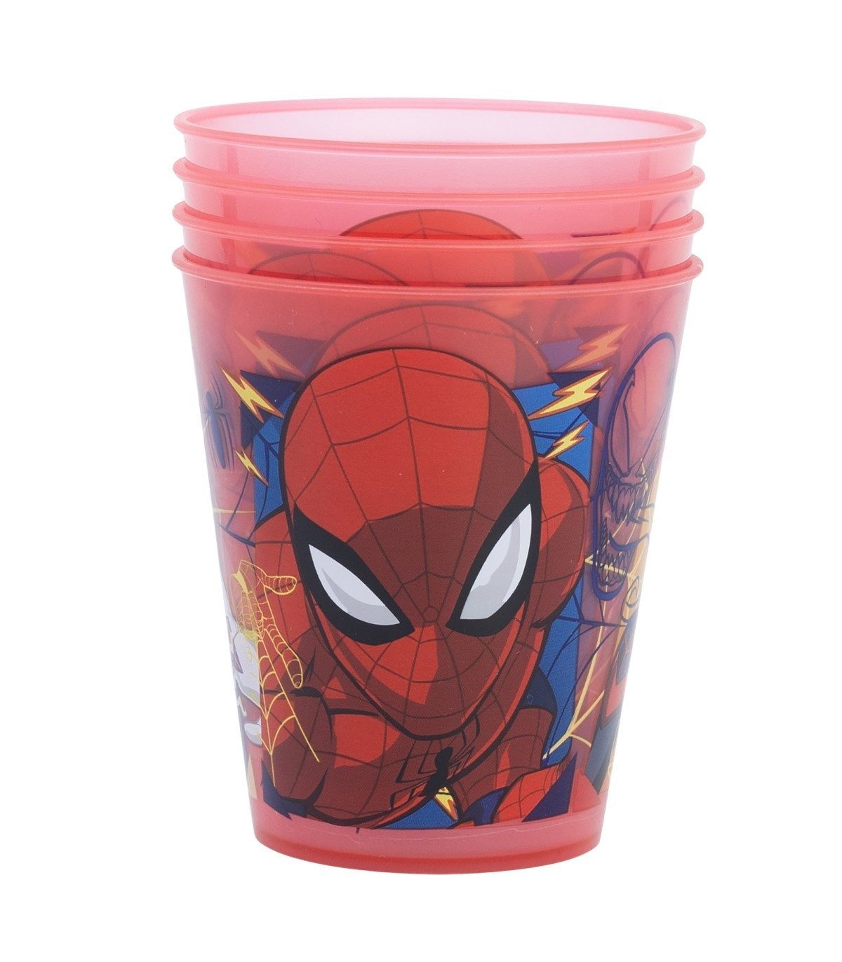 Spiderman Becher Kinder Becher Set 4 teilig 285 ml aus Polypropylen