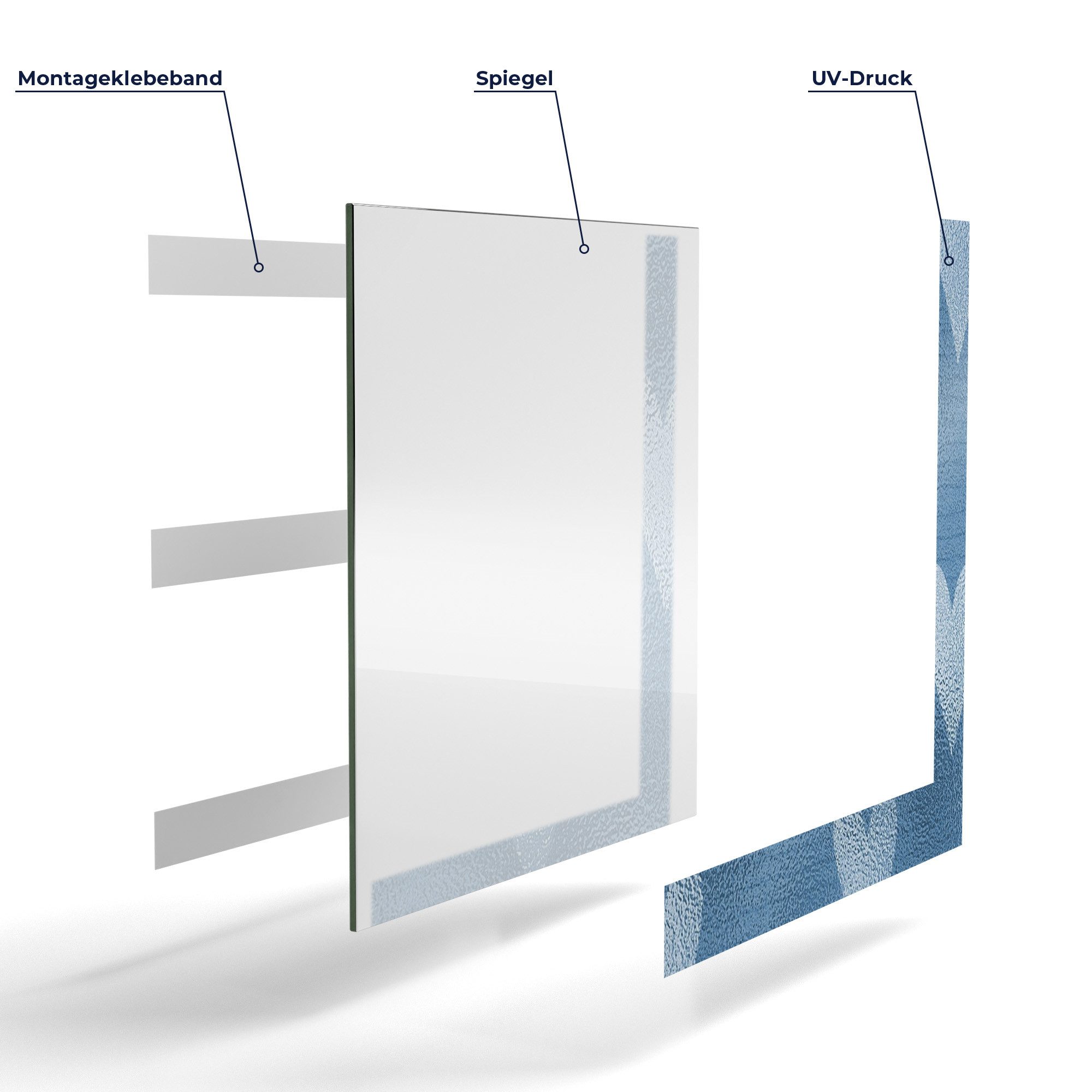 DEQORI Wandspiegel 'Zarte Silber-Herzen', Spiegelfliesen Puzzle Wand Spiegel Wohnzimmer Spiegelwand Flur groß