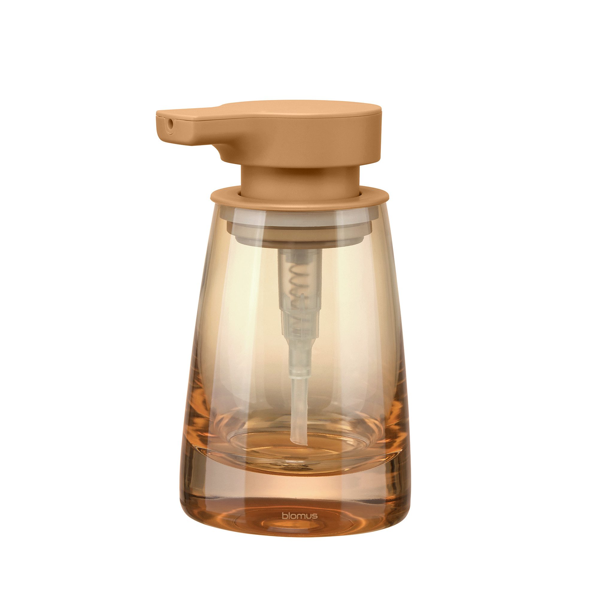 blomus Seifenspender -AVA- Seifendosierer, Flüssigseifenspender, Pumpspender für Badezimmer, Eleganter Seifenspender, Mundgeblasenes Glas, 250ml Fassungsvermögen