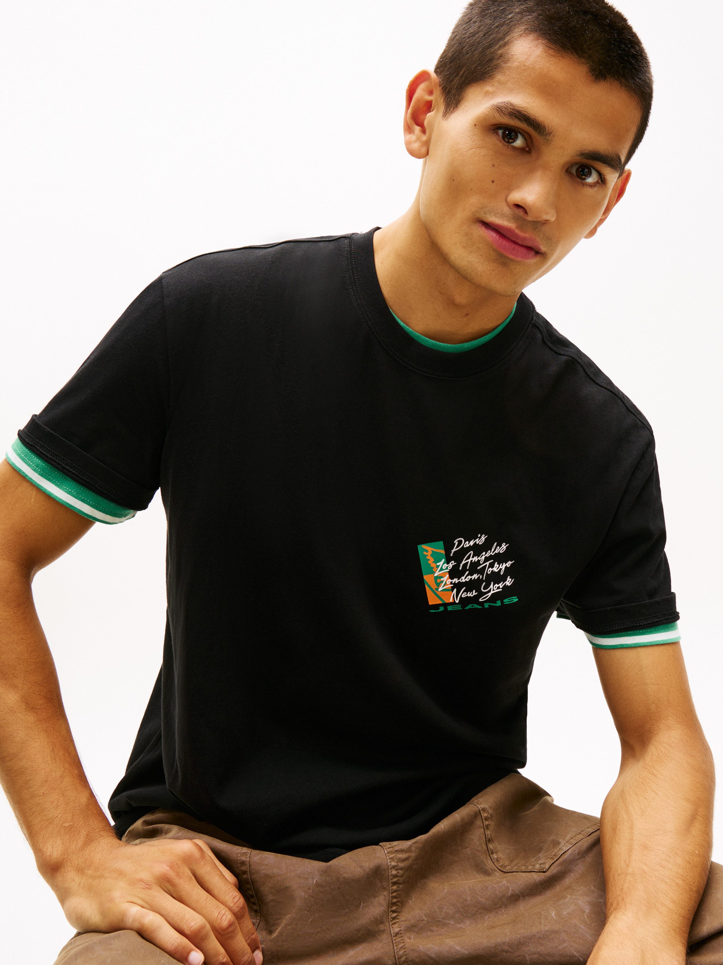 Tommy Jeans T-Shirt TJM REGULAR FIT SIGN SHIFT mit Tommy-Logo hinten, Jerse günstig online kaufen