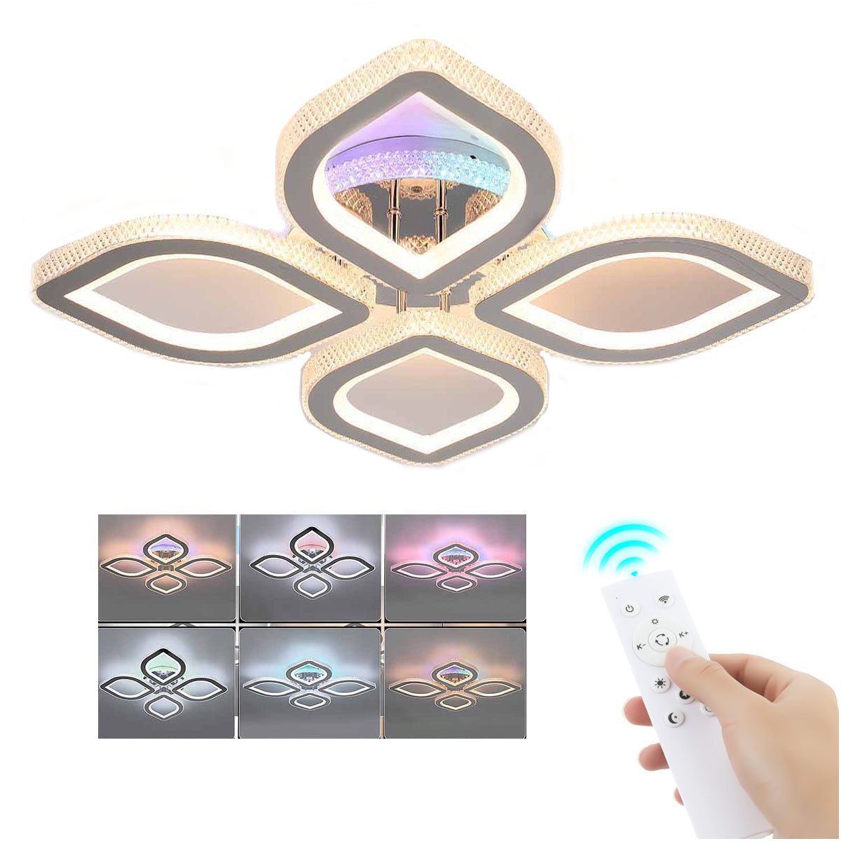 LETGOSPT LED Deckenleuchte 32W Modern Blumenform günstig online kaufen