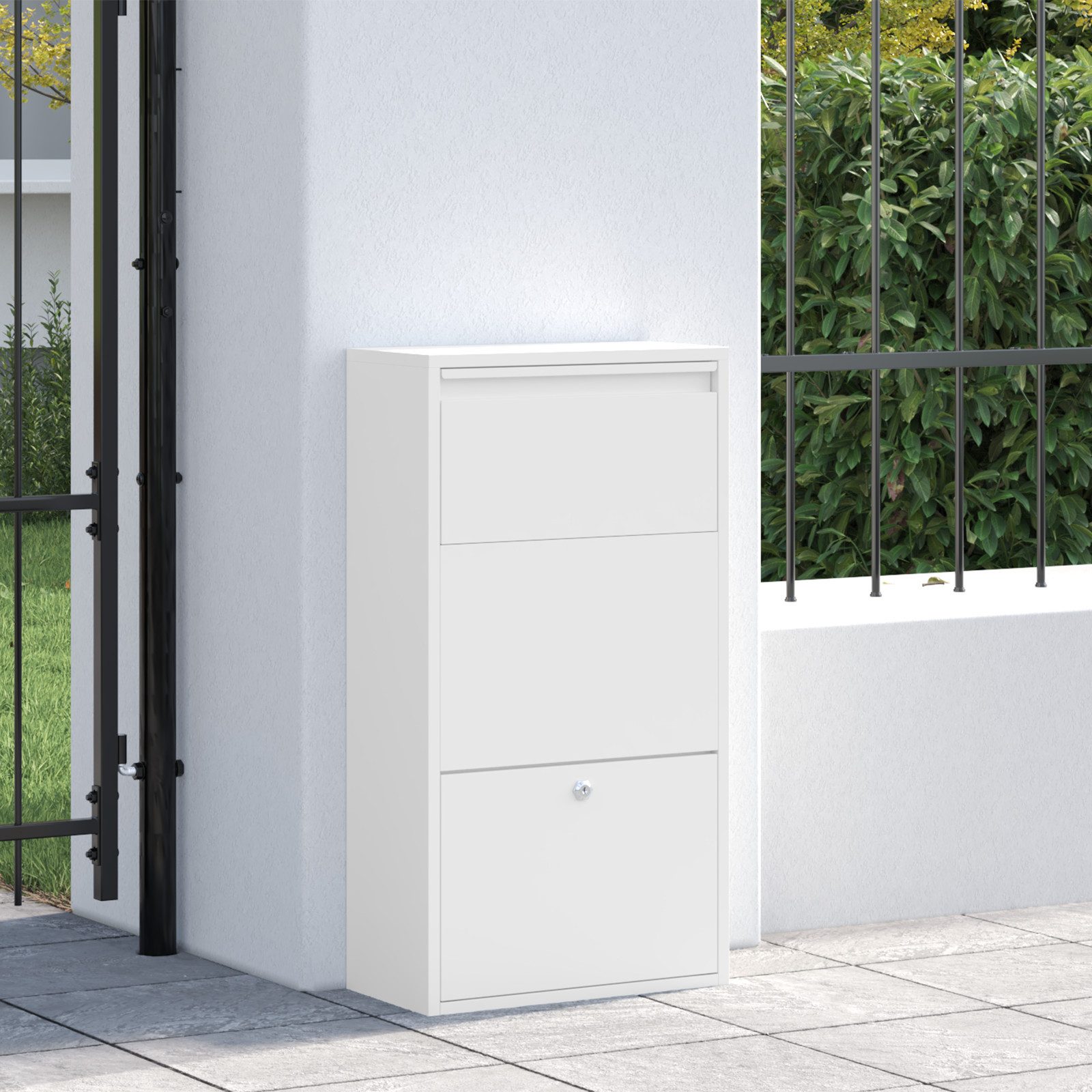 vidaXL Briefkasten Paketbox Weiß 44x22x82 cm günstig online kaufen