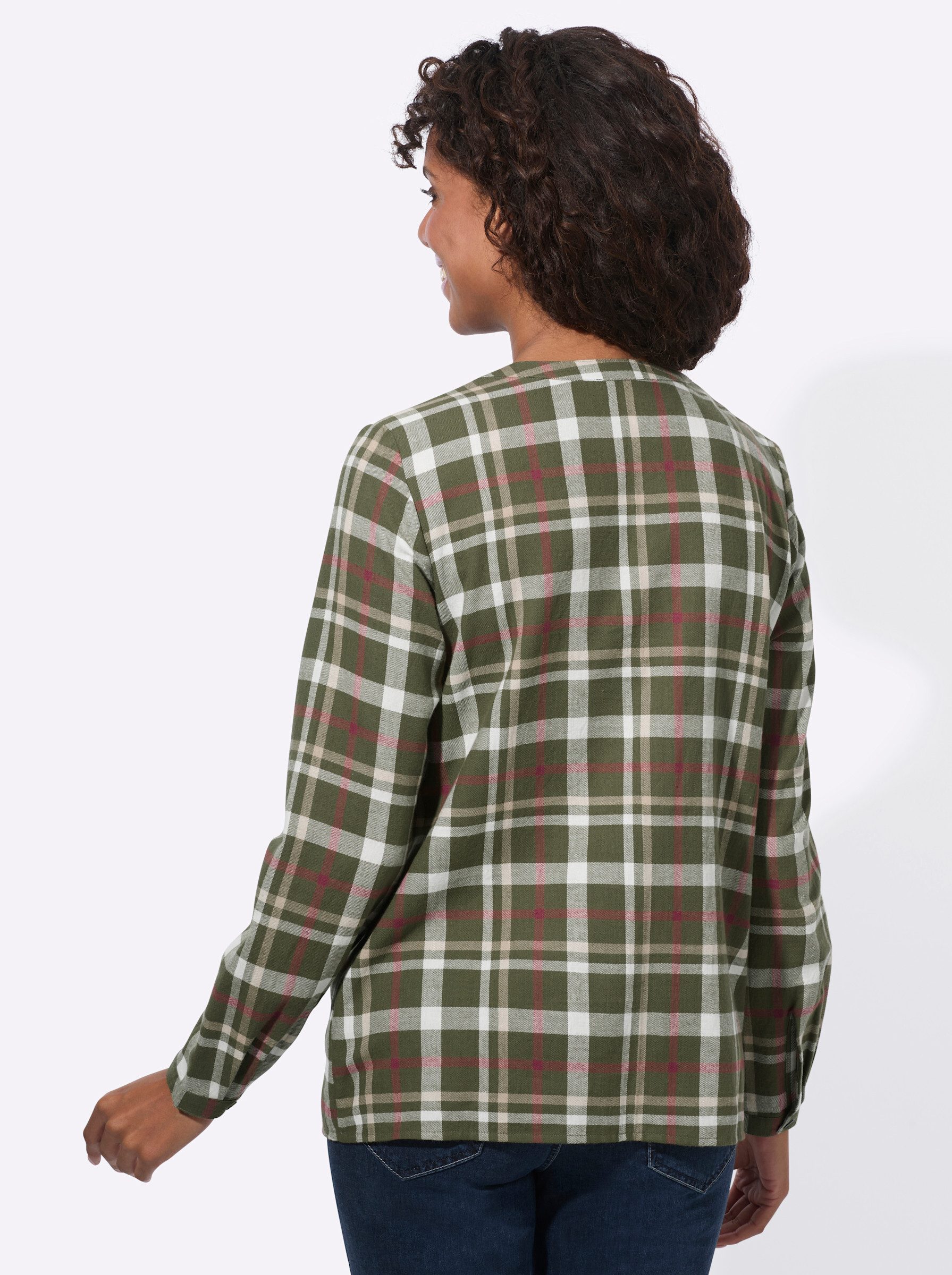 Witt Klassische Bluse Flanell-Bluse Langarm