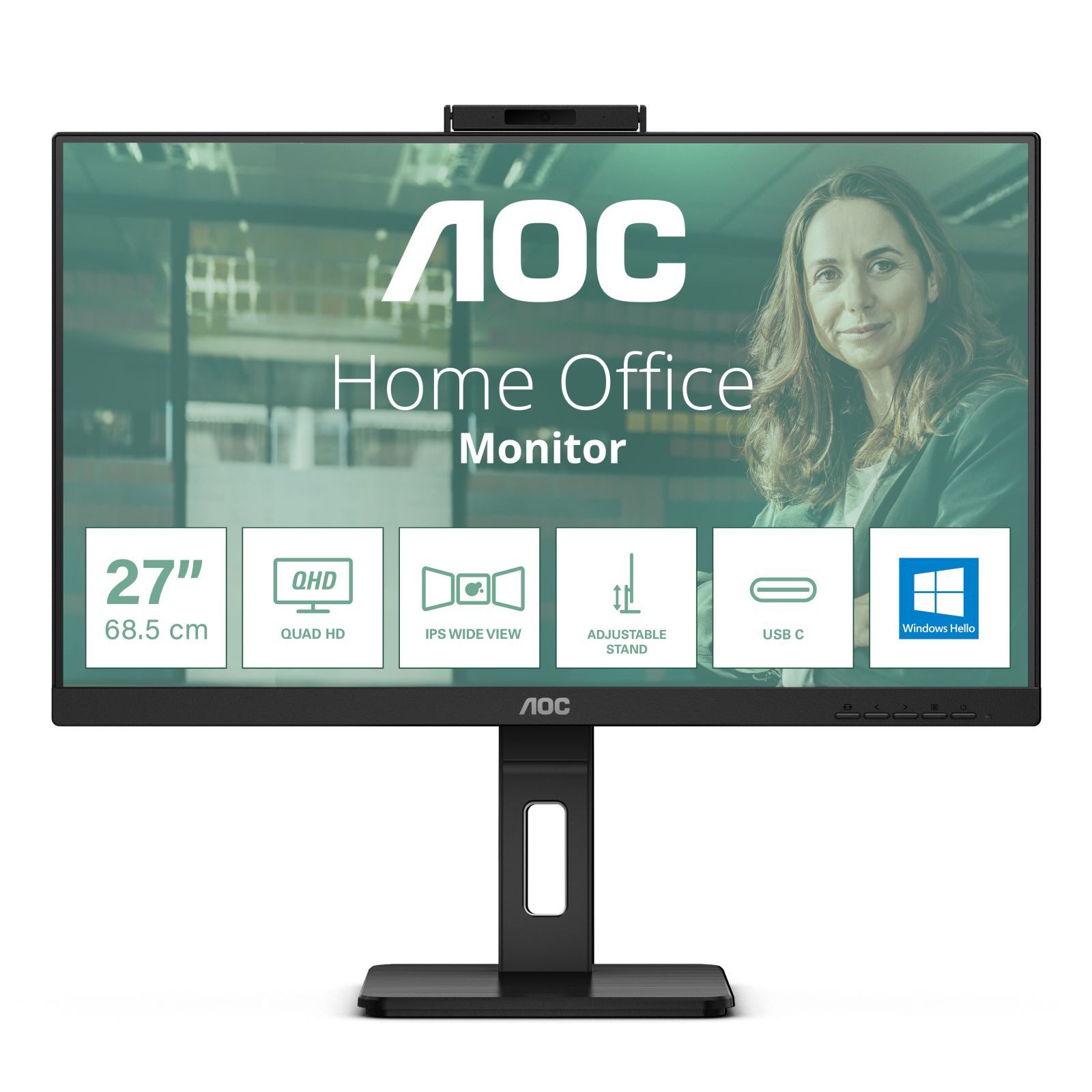 Q27P3QW 27IN 68.6CM IPS 2560X1440 POP-UP CAMERA MICROPHO TFT-Monitor