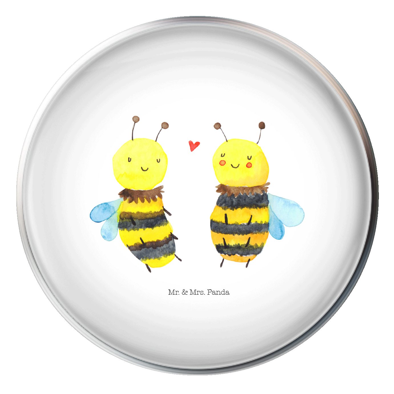 Mr. & Mrs. Panda Waschbeckenstöpsel Biene Verliebt - Weiß - Geschenk, Stöpsel, Abflussstöpsel, Ablaufgarn, Ø 4 cm (1 St), Variable Höhe