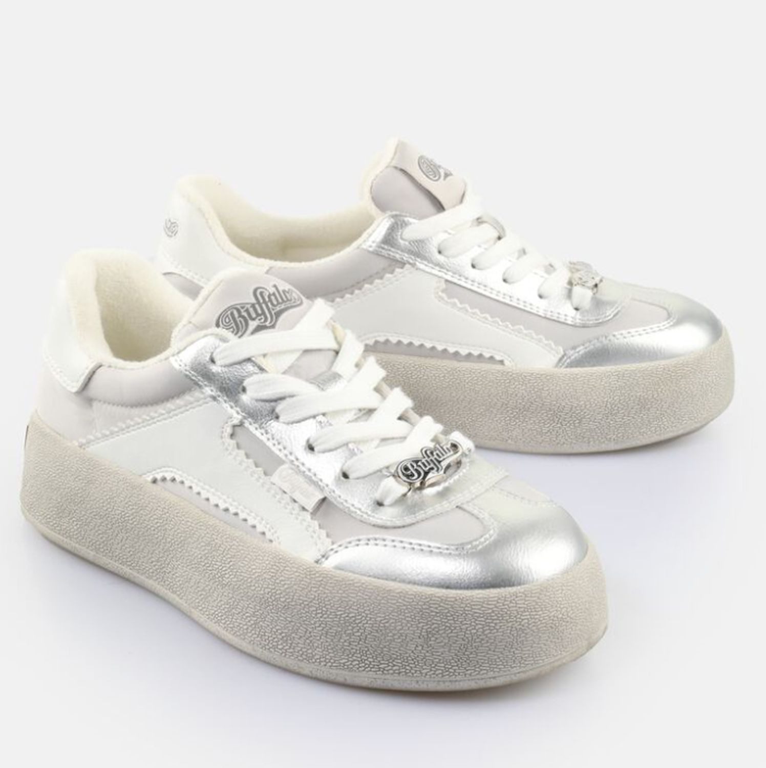 Buffalo Buffalo Sneaker Low Cajo Silber/Weiß Sneaker günstig online kaufen