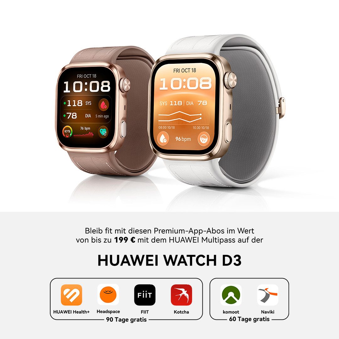 Huawei WATCH D3 Smartwatch (4,88 cm/1,92 Zoll) braun