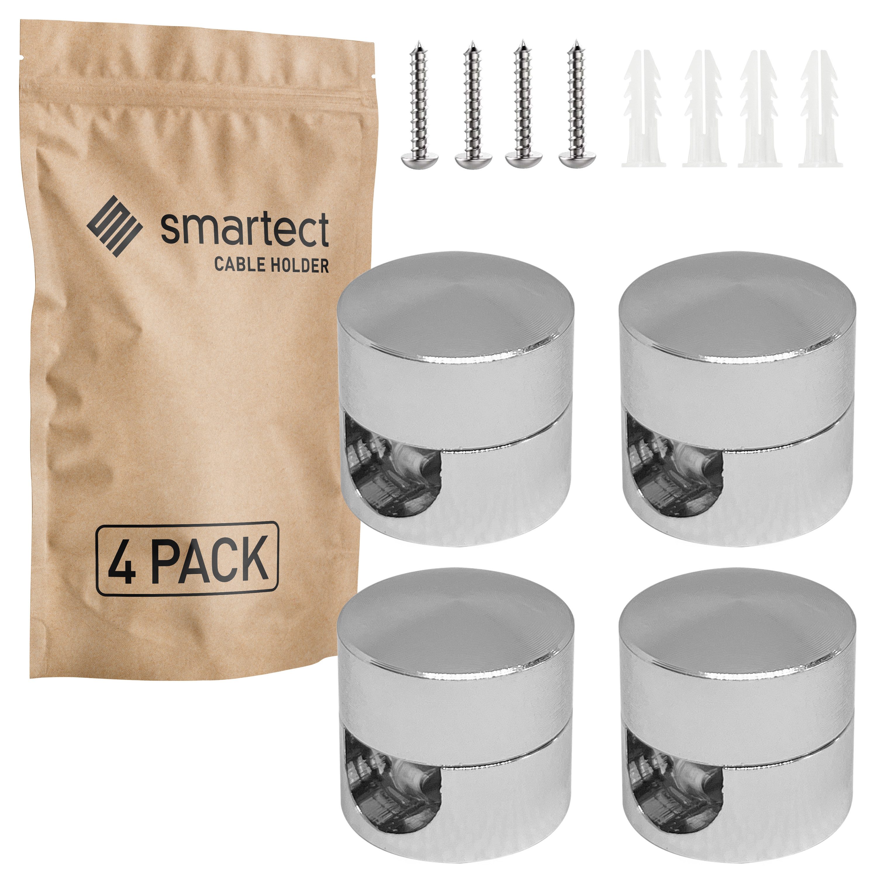 smartect Kabelzubehör Wand- & Deckenpins Aluminium für Lampenkabel, (Set, 4-tlg)
