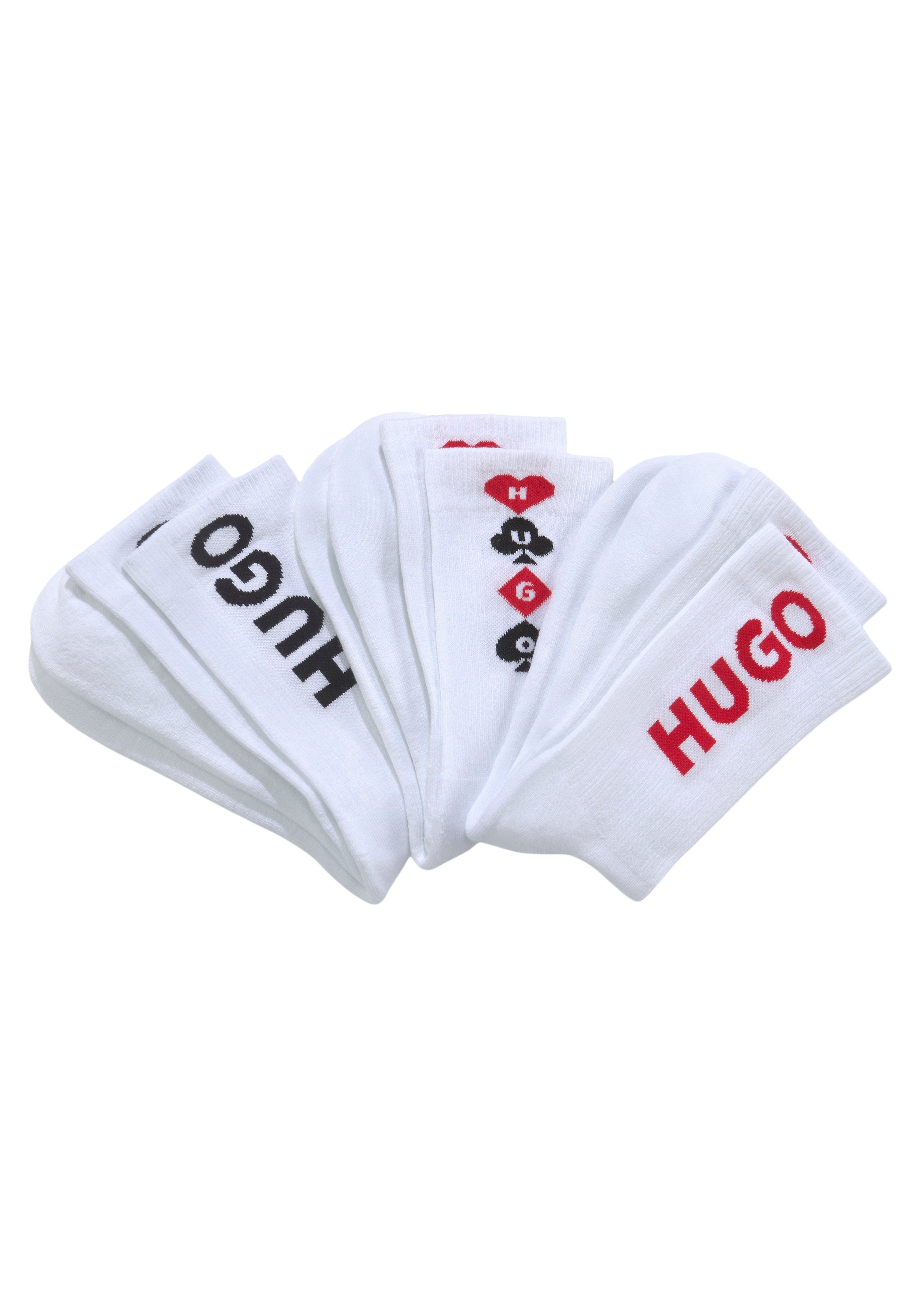 Socken Pack) Logo 3-Paar, eingestricktem mit 3er HUGO HUGO (Packung,