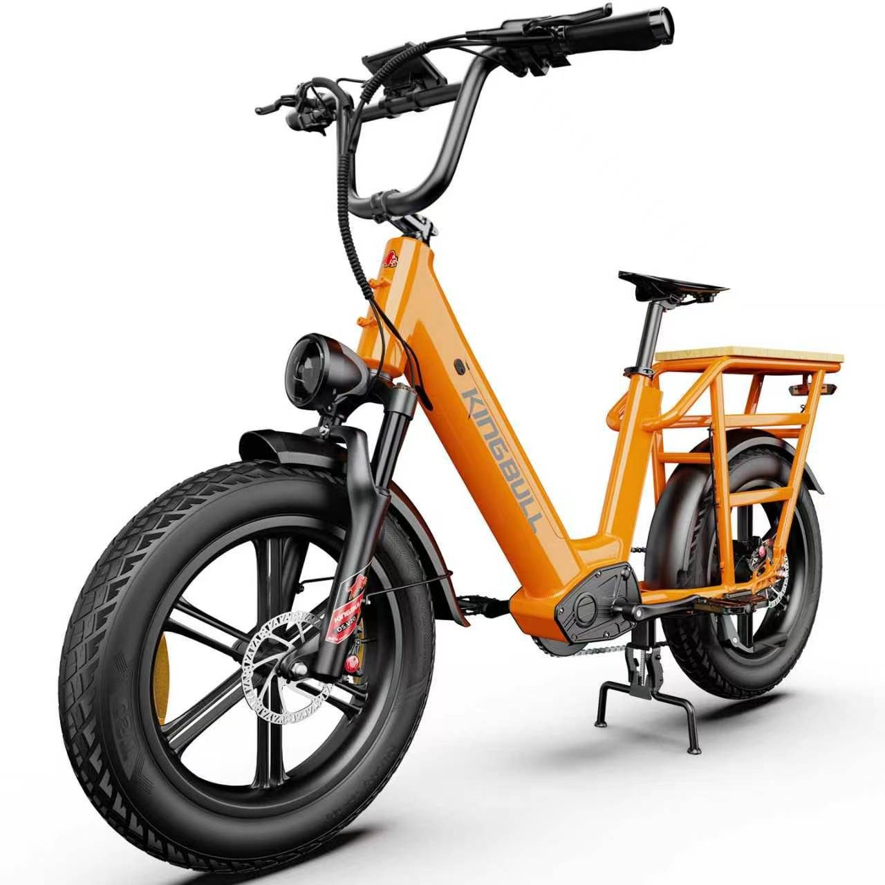 Vankel E-Bike Cityrad Cargo Damen u. Herren 20"x4" 960Wh 48V, max.100km Hydraulikbremsen, Kettenschaltung, Heckmotor, 960 Wh, (Beleuchtungsset mit Batterieladegerät, Batterieschlüssel, Werkzeug), Lasten-Elektrofahrrad mit Fat-Reifen, großem Transportträge