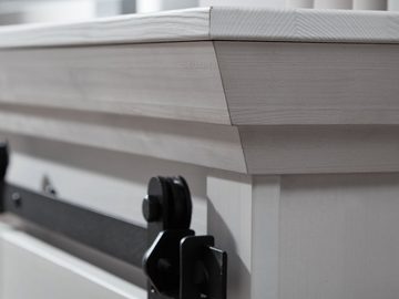 Woodroom Highboard Maribo, Kiefer massiv weiß, BxHxT 109x148x40 cm