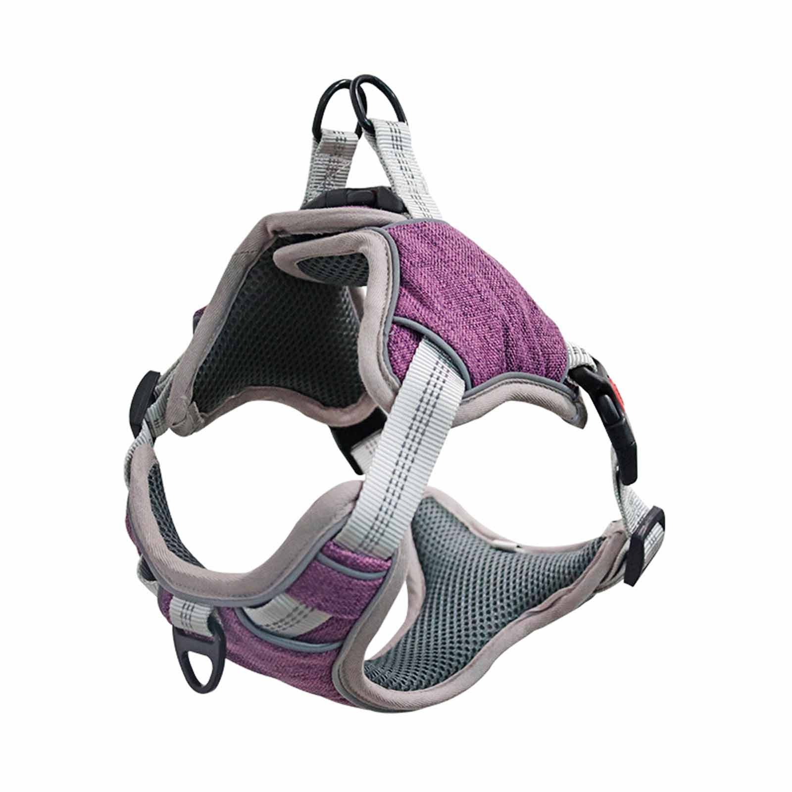 Monkimau Y-Geschirr Hundegeschirr gepolstert lila - S