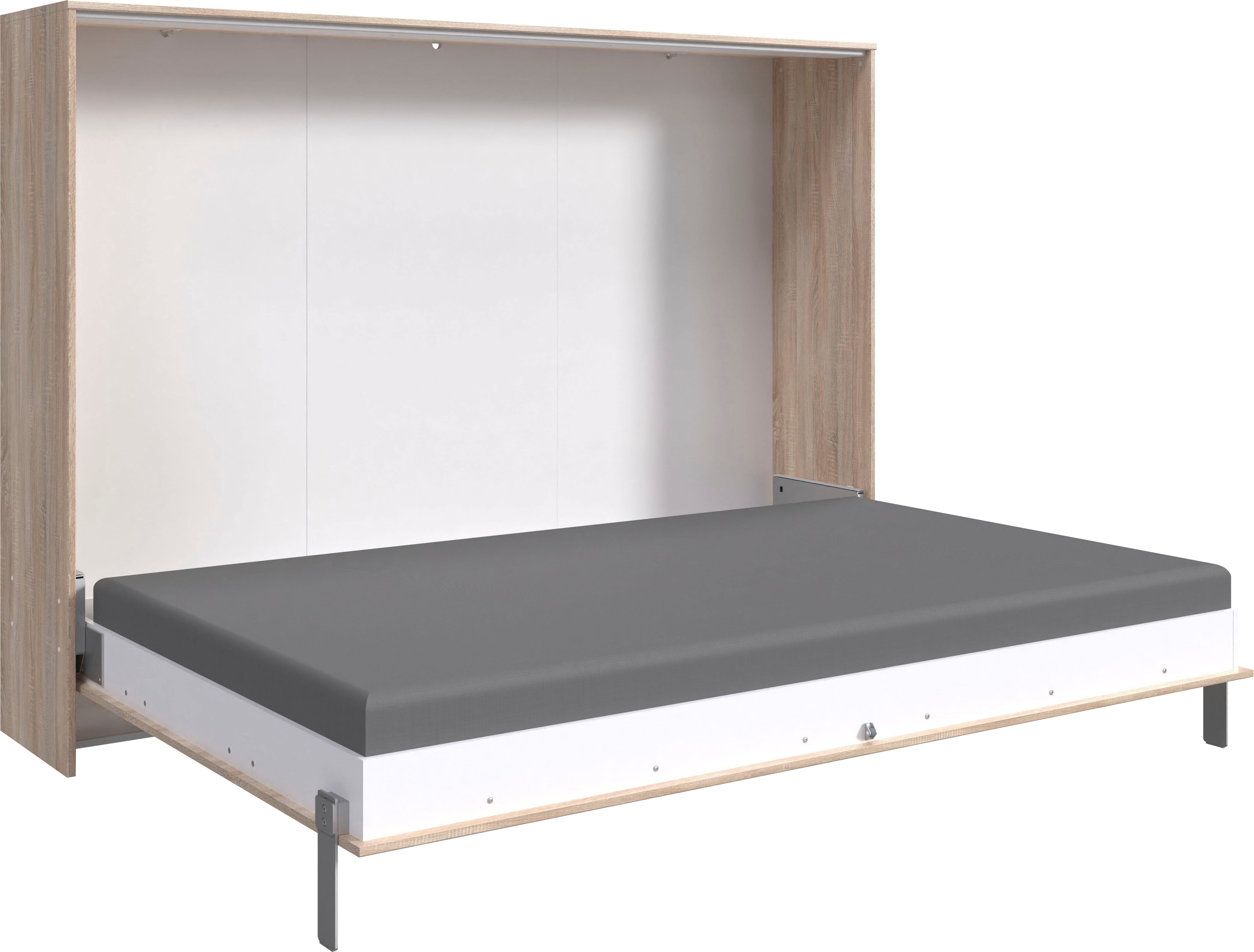 Wimex Schrankbett Juist Schrankklappbett Gästebett horizontal klappbar, 3 Liegeflächen, mit Lattenrost, Made in Germany