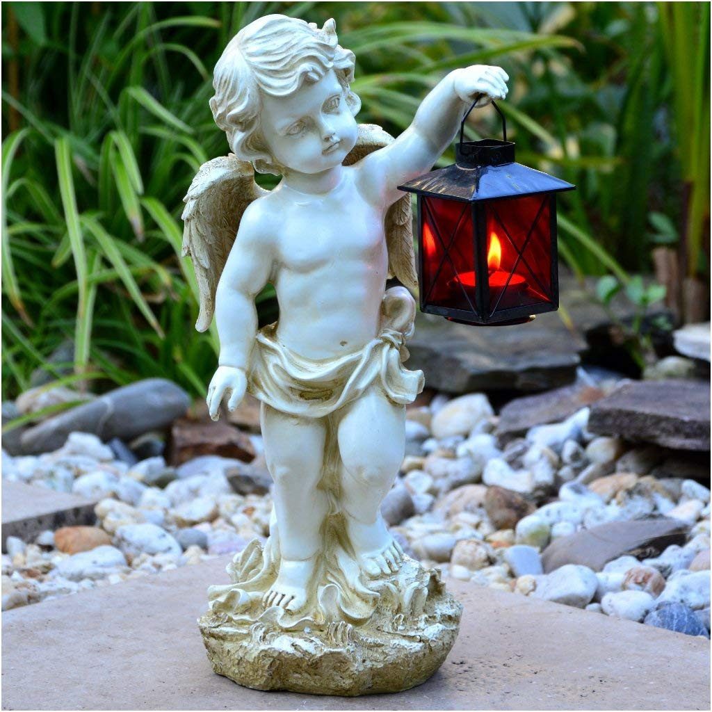 INtrenDU Engelfigur Grabengel mit Laterne 38cm günstig online kaufen