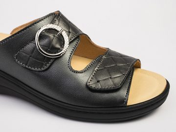 Franken-Schuhe Art. 3040-F3 Farbe: anthrazit Damen Pantolette (echt Leder, lose Einlage, Weite H)