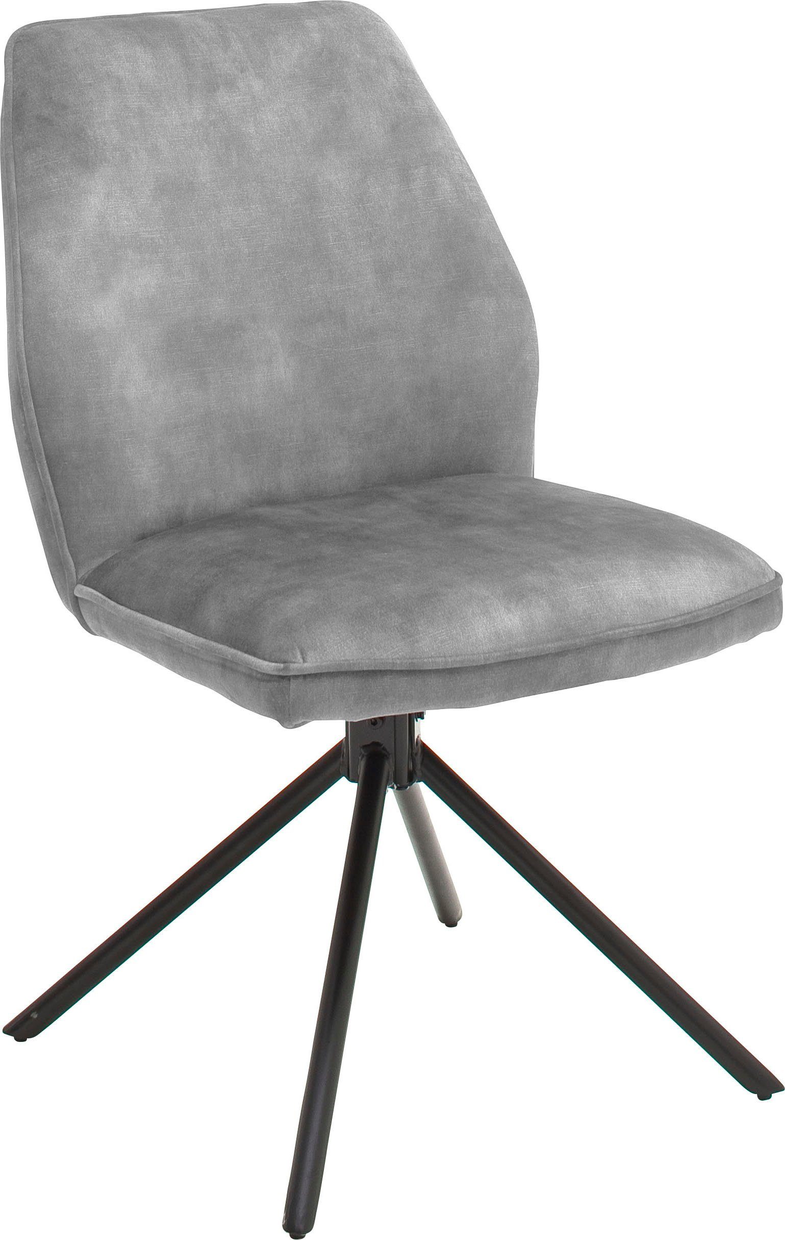 MCA furniture Esszimmerstuhl Ottawa Veloursoptik St), Keder, | belastbar Grau Stuhl Vintage Kg bis 2 Grau mit (Set, 120