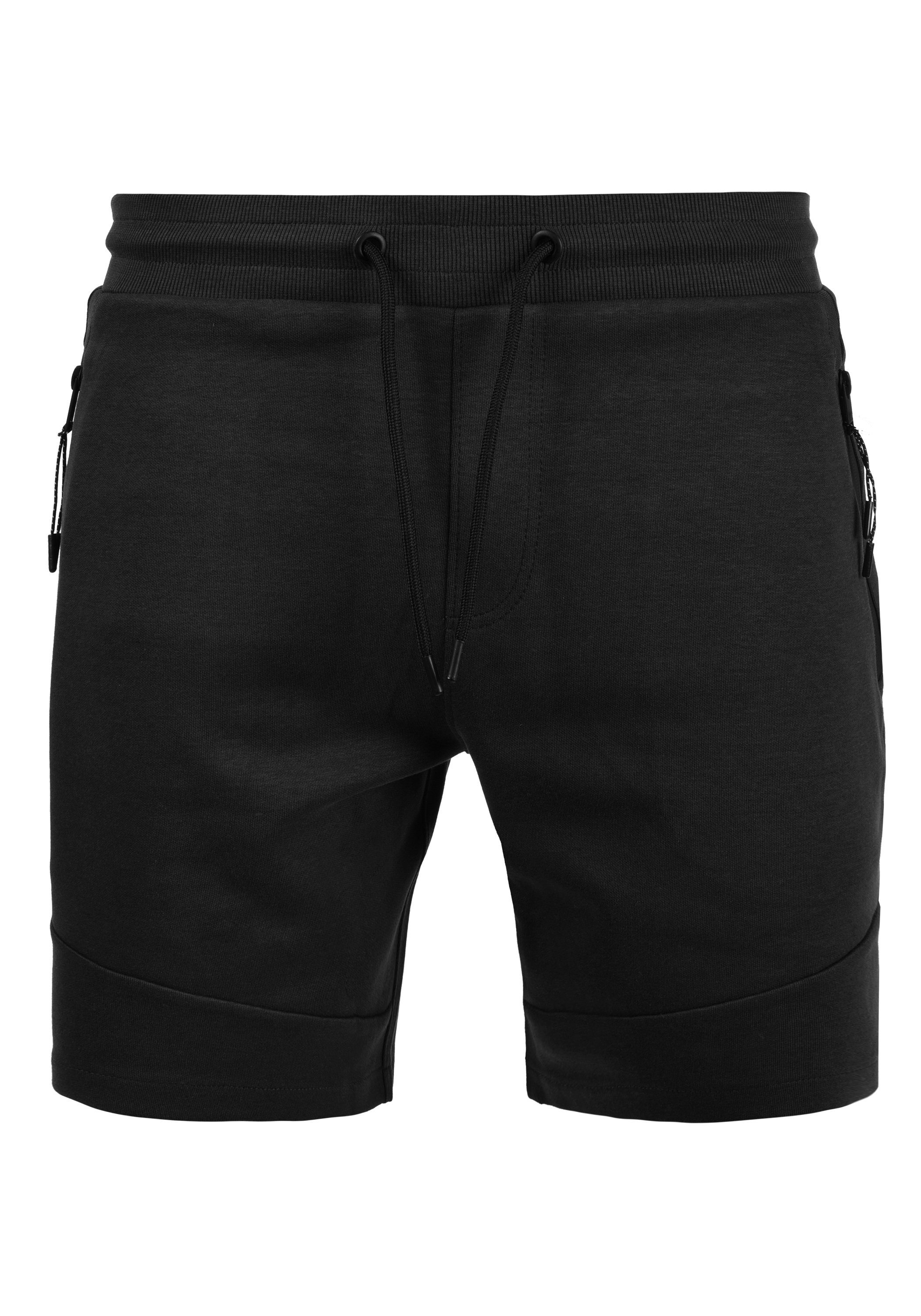Solid Sweatshorts SDGelly mit Black kurze Hose Reißverschluss-Taschen (9000)