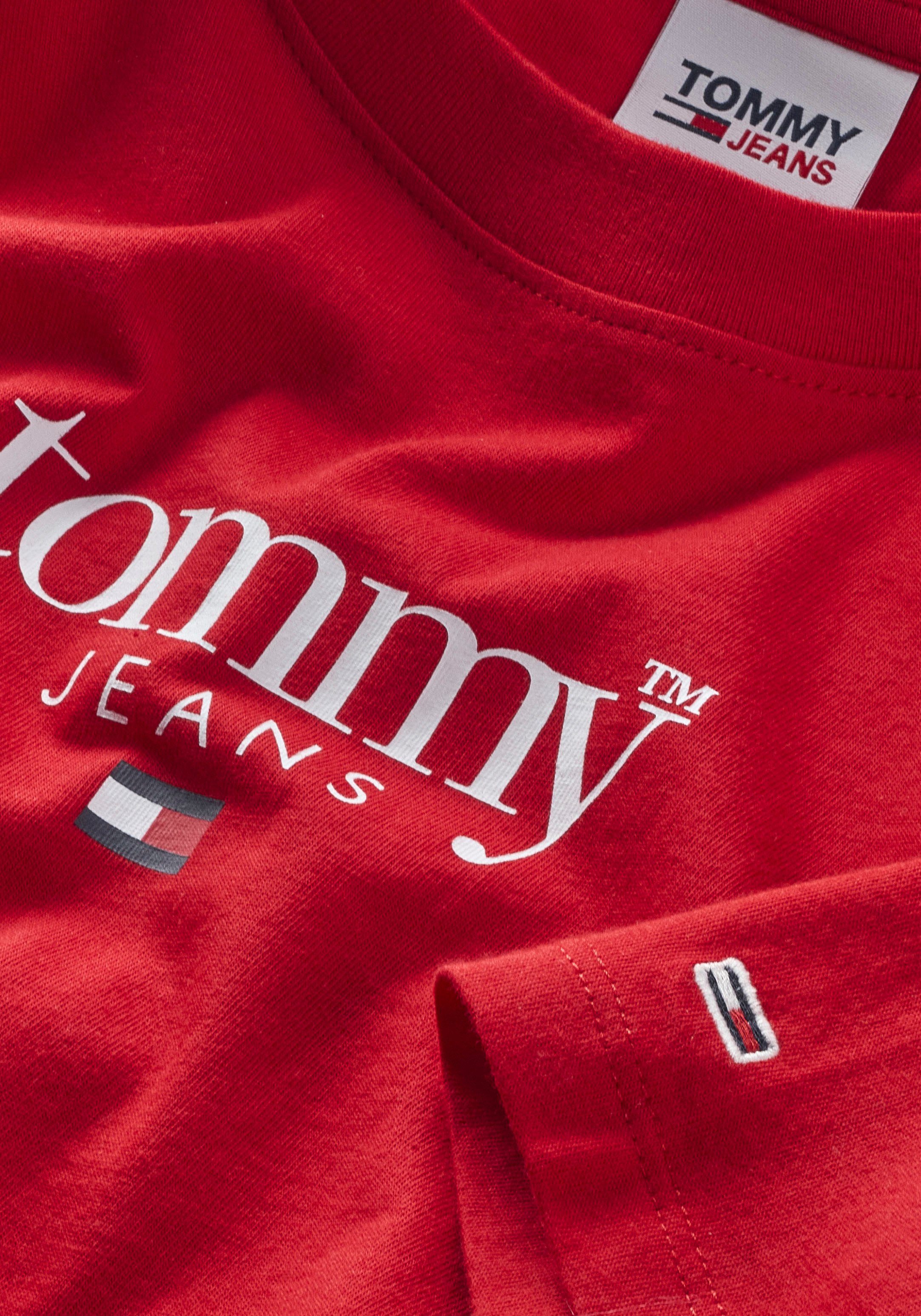 Tommy Jeans Kurzarmshirt TJW CLASSIC LOGO Tommy 1 hellrot ESSENTIAL Jeans gestickter Logo-Flag SS mit