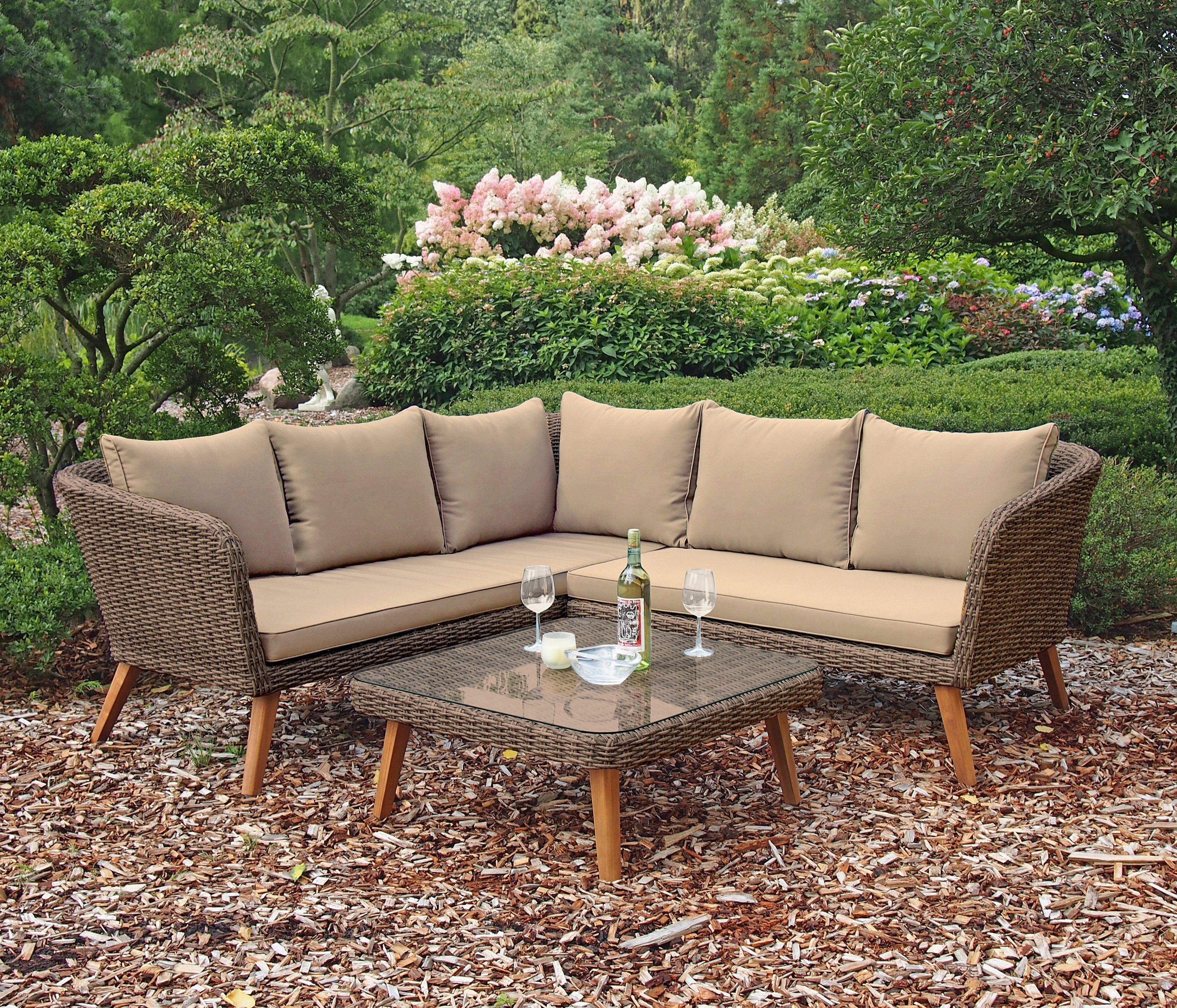 Garden Pleasure Garten-Essgruppe PAMPLONA, (1-tlg), mit bequemer Polsterung