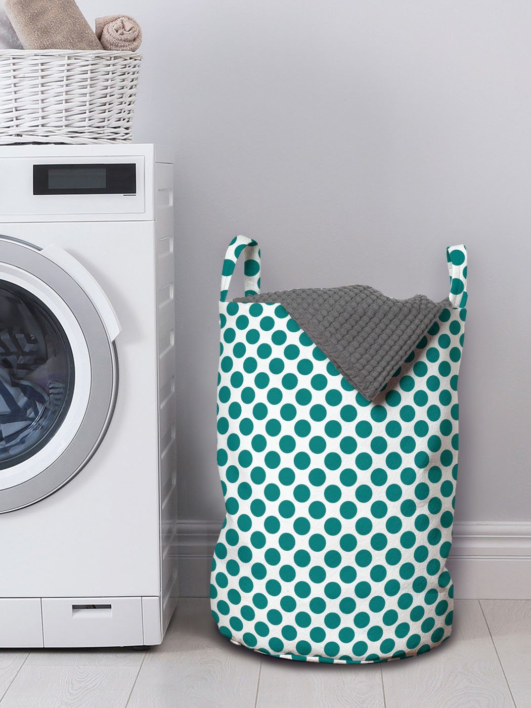 Abakuhaus Wäschesäckchen Teal mit Waschsalons, Wäschekorb Kordelzugverschluss Griffen für Design Vibrierende