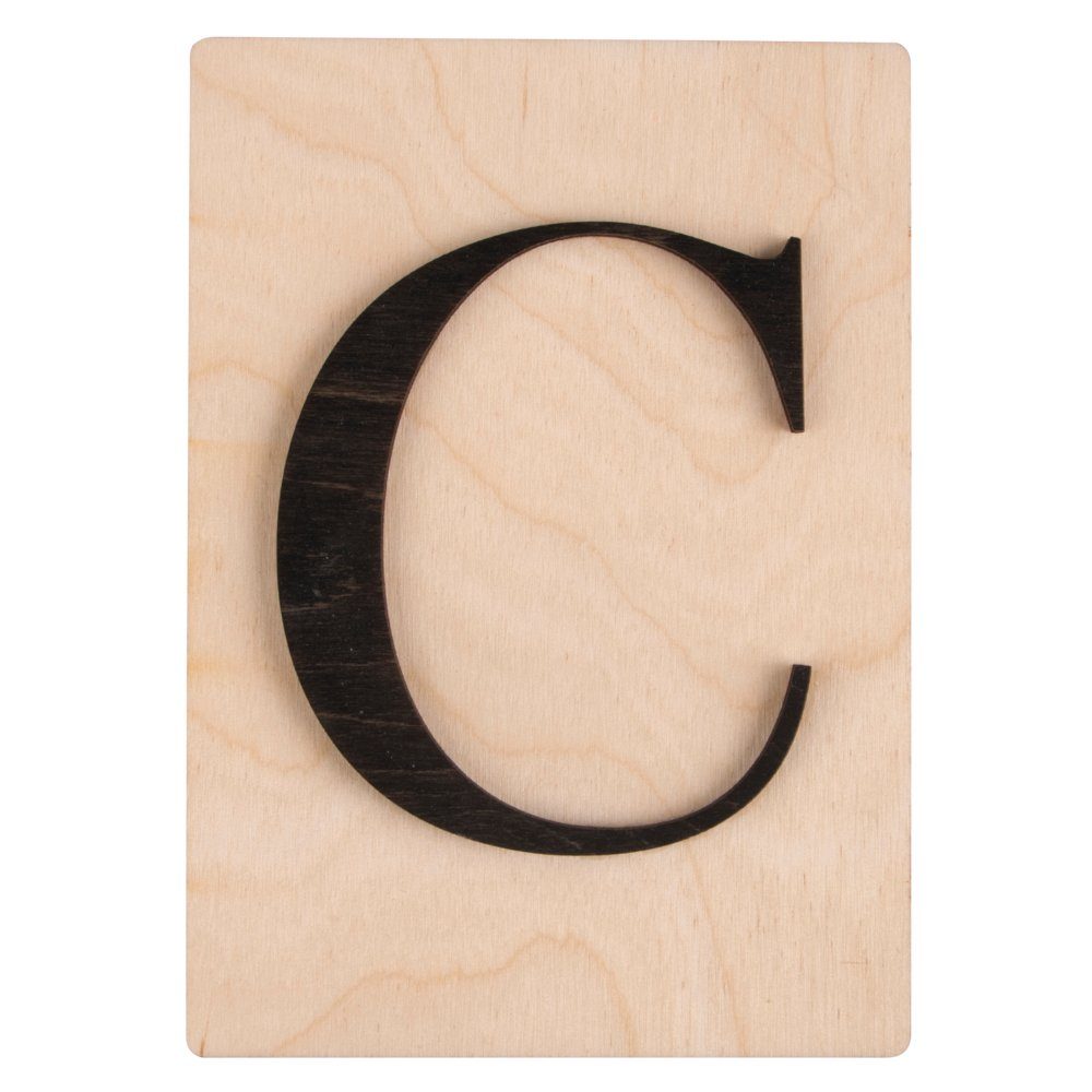 Rayher Deko-Buchstaben Holz Buchstabe FSC 10,5x14,8cm C schwarz