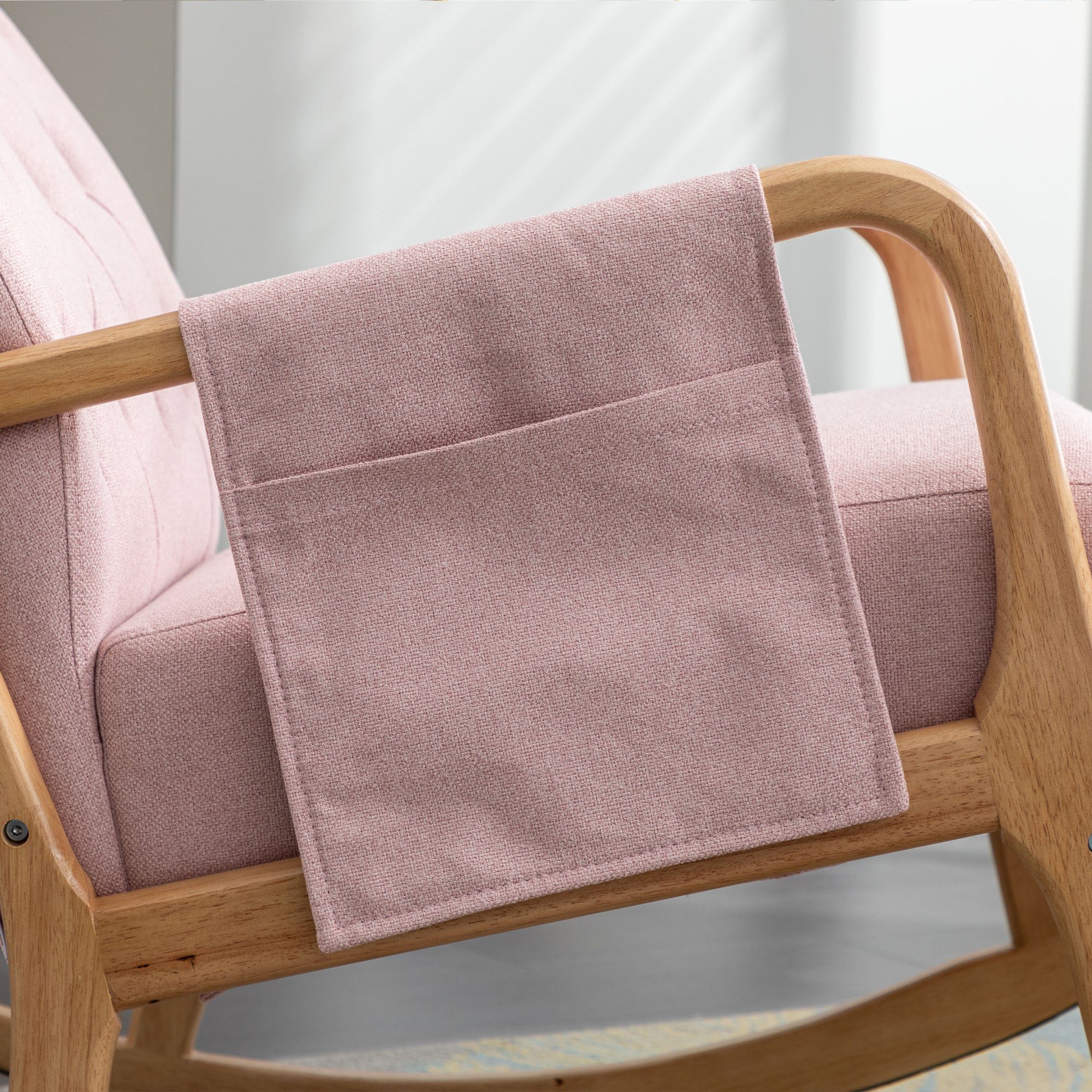 Odikalo Schaukelstuhl Lounge-Sessel Einzelstuhl mane gepolstert mehrfarbig Rückenlehne Rosa
