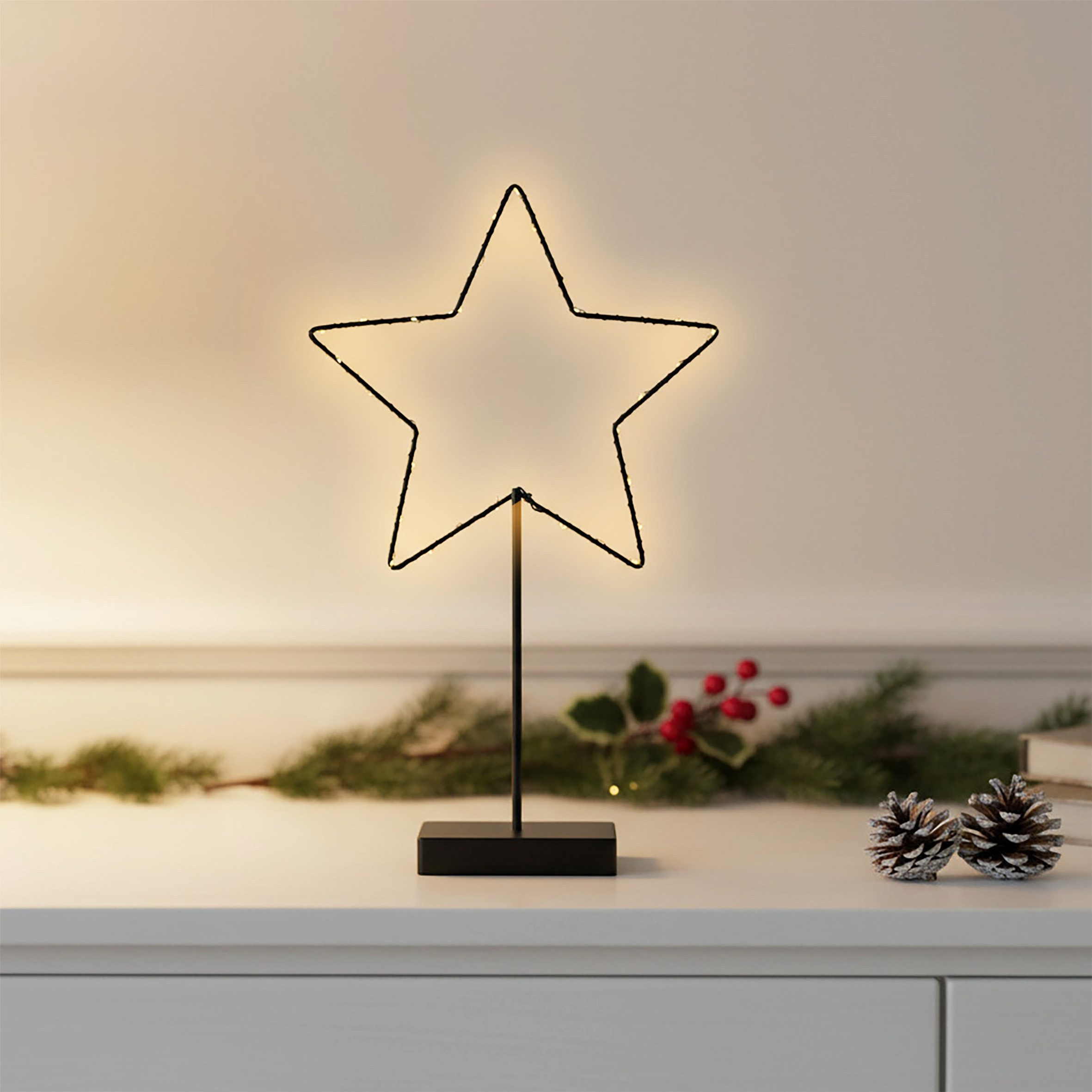 Spetebo LED Stern Dekoleuchte mit Standfuß, Timer, LED fest integriert, war günstig online kaufen