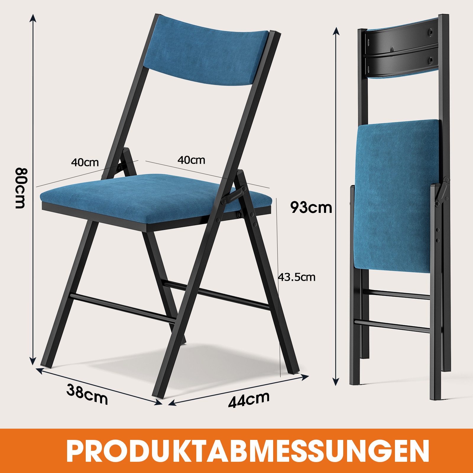 HONGGE Klappstuhl Esszimmerstühle Gepolstert bis 200KG günstig online kaufen