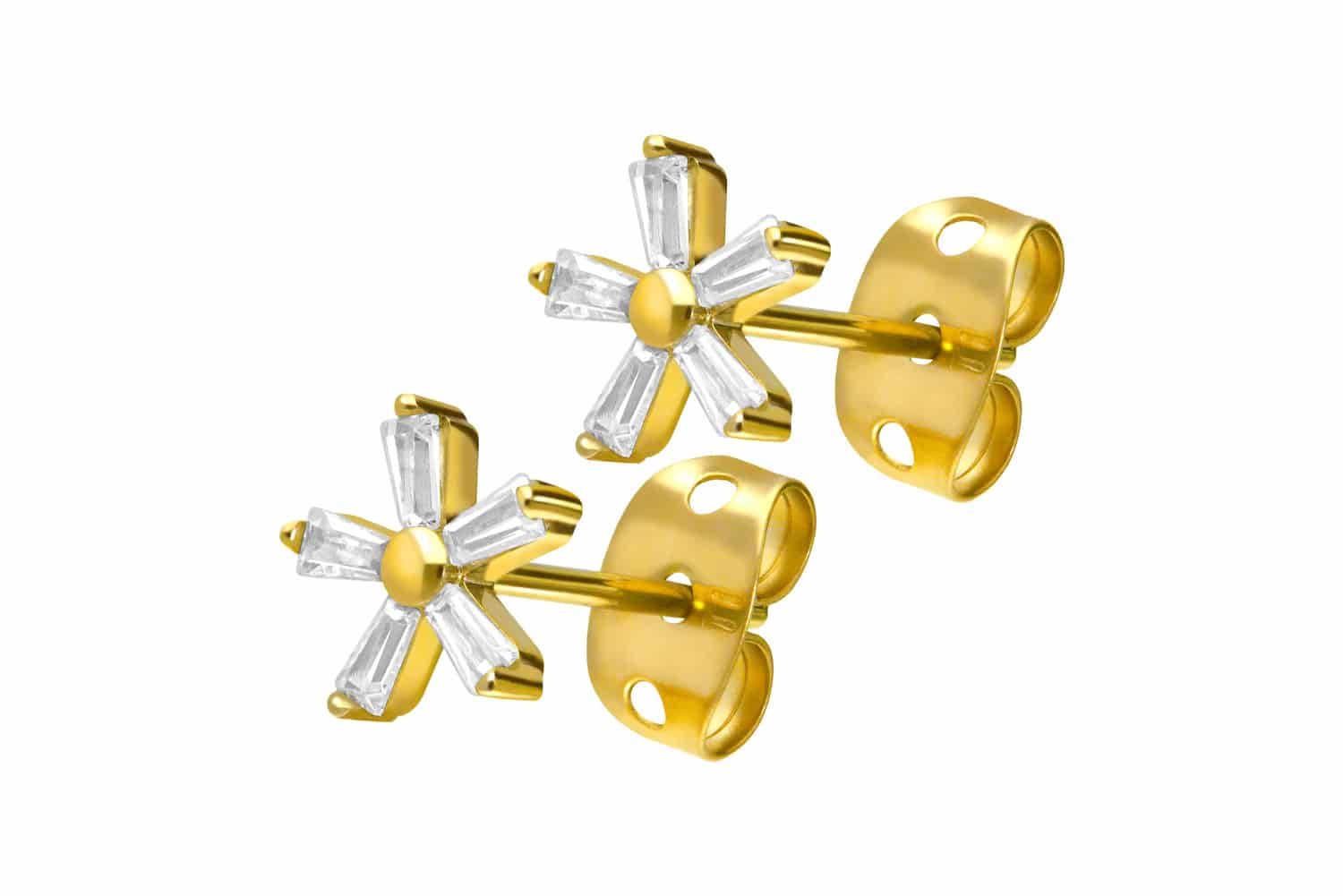 FILANGO Single-Ohrstecker Titan Ohrstecker KRISTALLBLUME (Ohrstecker günstig online kaufen
