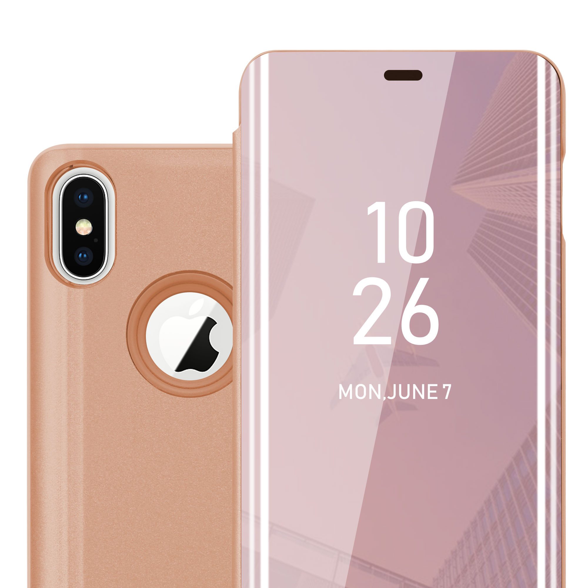 Cadorabo Handyhülle für iPhone X / XS Hülle Apple iPhone X / XS, Klappbare Handy Schutzhülle - Hülle - mit Standfunktion und Kartenfach