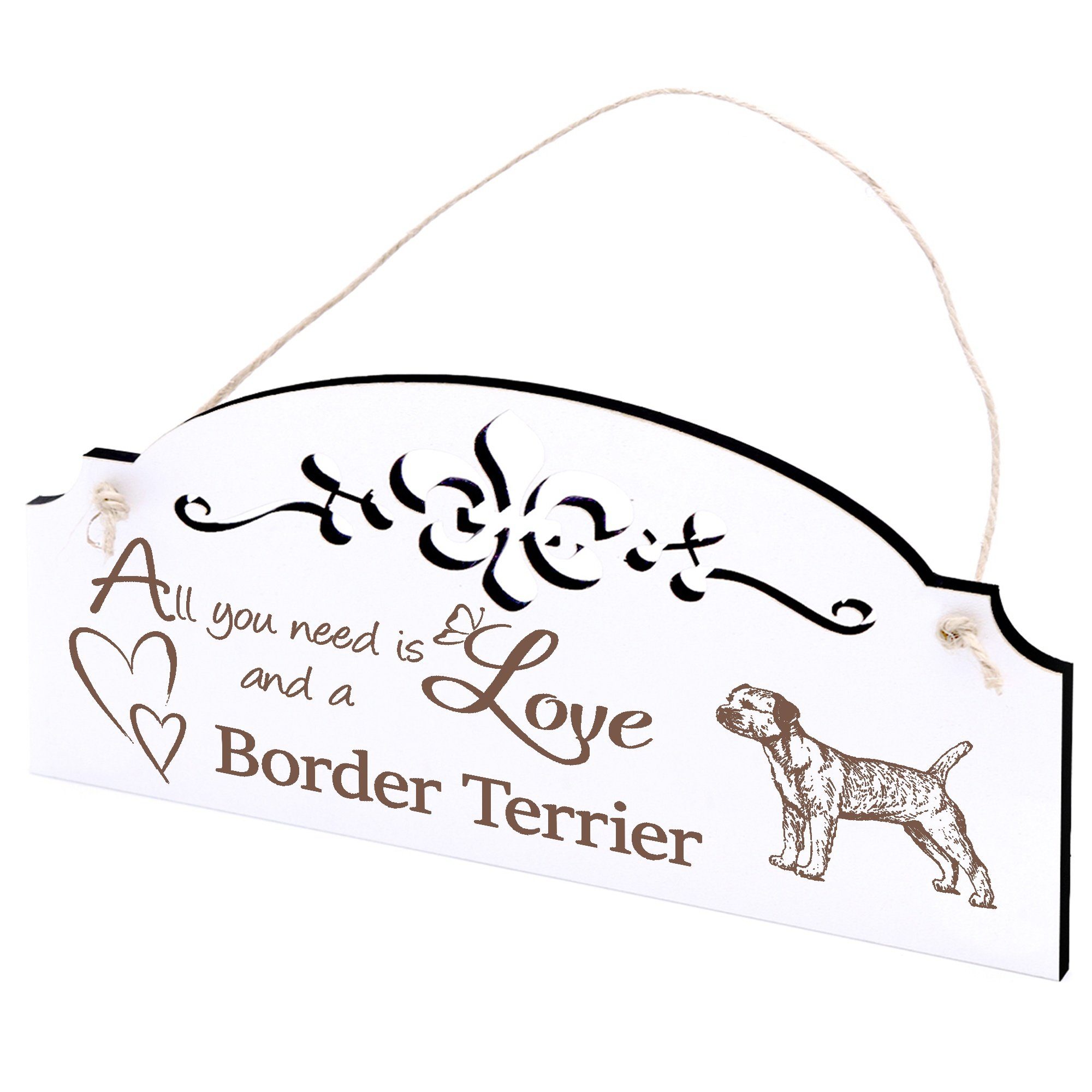 All Terrier Dekolando Border you is need Hängedekoration Love Deko 20x10cm