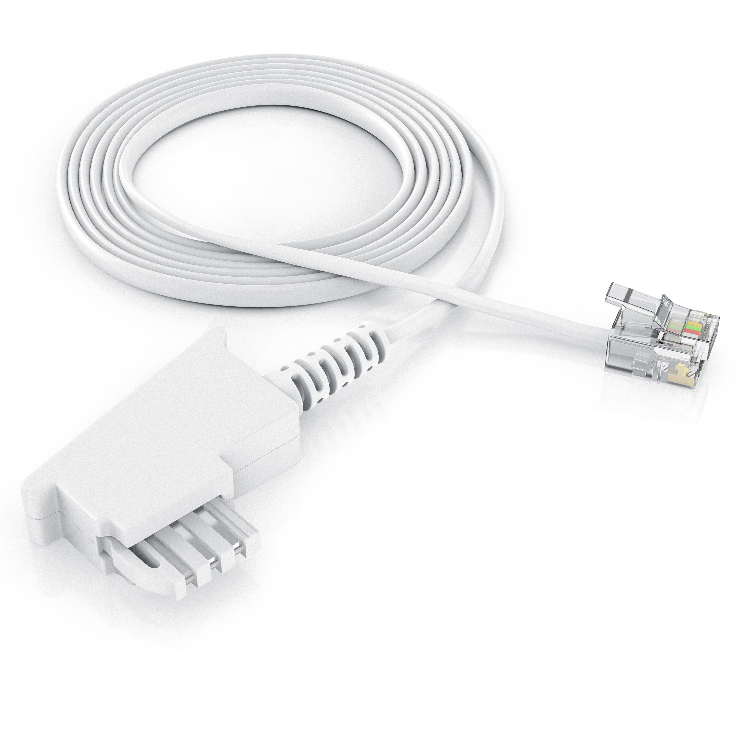 CSL Flachkabel TAE-F Telefondose zu Telefon Fax Anrufbeantworter, flach 6m Telefonkabel, TAE-F, RJ-11 (600 cm), für Router, Fritzbox und Telefondose, für DSL un – Bild 2 von 5