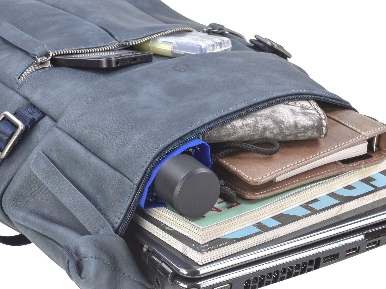 Tagesrucksack, petrol Greenburry Daypack Mad'l Notebookfach, mit 36x43cm FANNY Freizeitrucksack Damenrucksack Dasch,