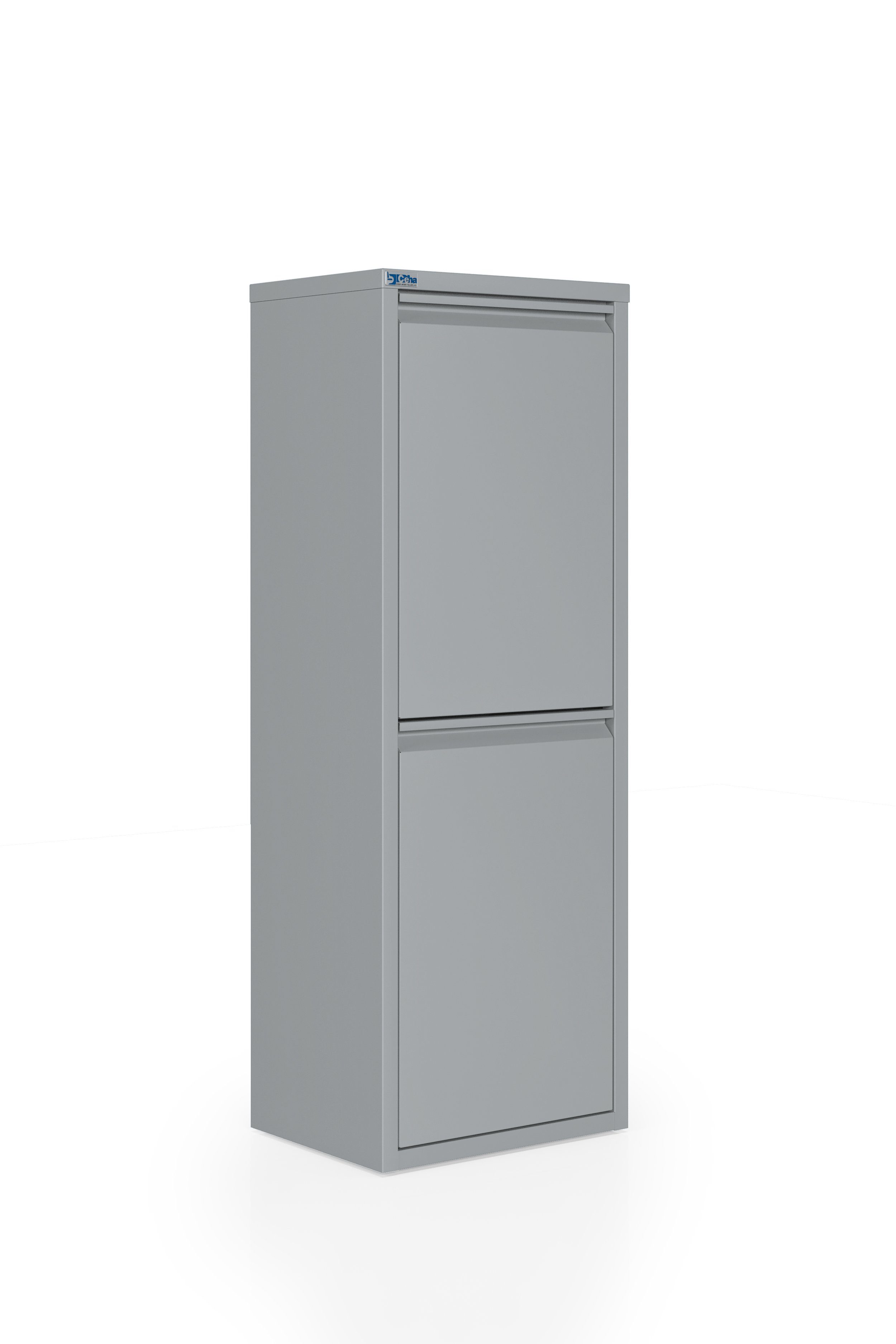 Kaufexpress Mülltrennsystem Metall-Mülltrenner 2-türig – 2x15 L Einsätze, platzsparend & montiert, Für Küche, Büro oder Hauswirtschaftsraum – funktional und modern