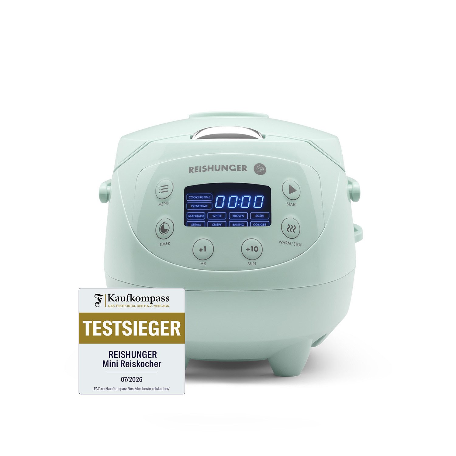 Reishunger Reiskocher Digital Mini – 0,6 L – Multikocher – 8 Programme
