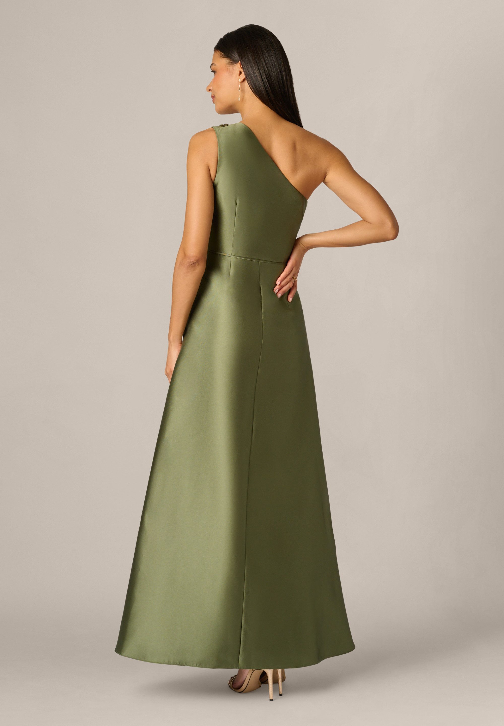 Adrianna Papell Abendkleid One Shoulder Mikado Gown Glamourös, fließend, elegantes Finish – Bild 4 von 5