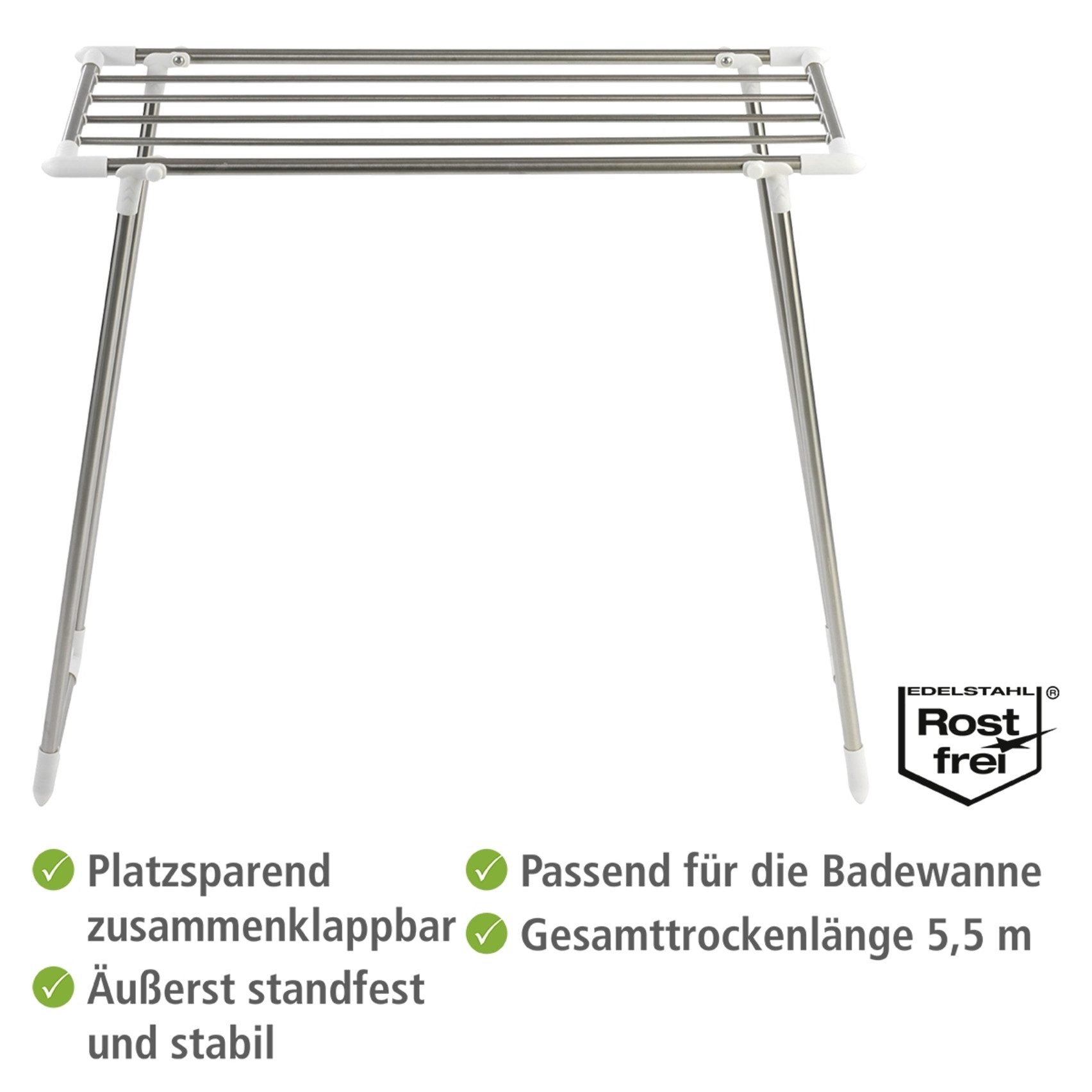 WENKO Wäscheständer "Modell Profi Single" schmaler Wäschetrockner, 5,50 m T günstig online kaufen