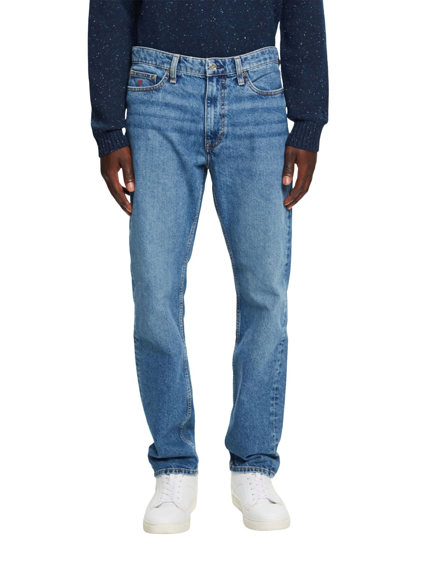 Straight-Jeans Esprit und Bundhöhe mit mittlerer Jeans geradem Bein