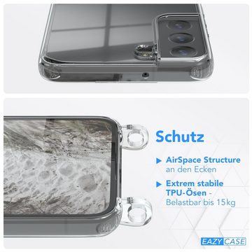 EAZY CASE Handykette Kette Clips Schwarz für Samsung Galaxy S22 5G 6,1 Zoll, Handykordel Umhängetasche für Handy Hülle durchsichtig Beige Taupe