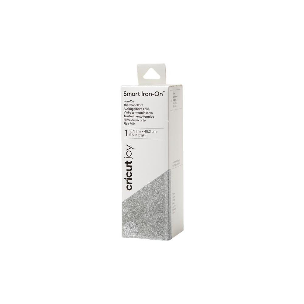 Cricut Dekorationsfolie Joy Smart Iron-On Bügelfolie Silber Glitzer, 13,9 x 48,2 cm, Textildruck für Cricut Joy Schneidemaschine