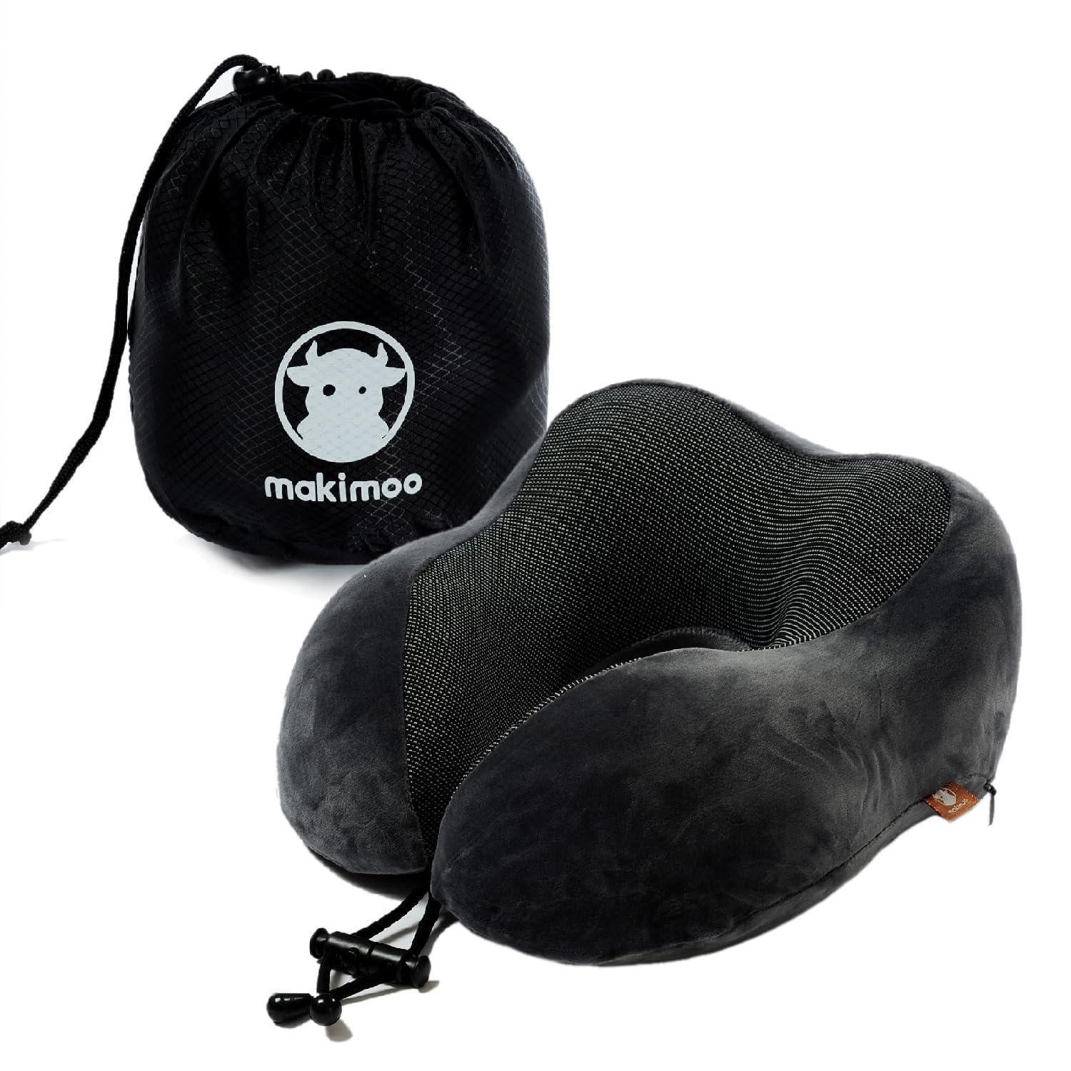 LuxusKollektion Reisekissen Reisekissen MemoryFoam 360Grad Kopfstütze Tasche Grau