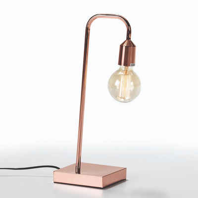 Cosy Home Ideas Schreibtischlampe »Schreibtischlampe kupferfarbig modernes Design Lampe glänzend«, Lampe in Kupferlook minimalistisch