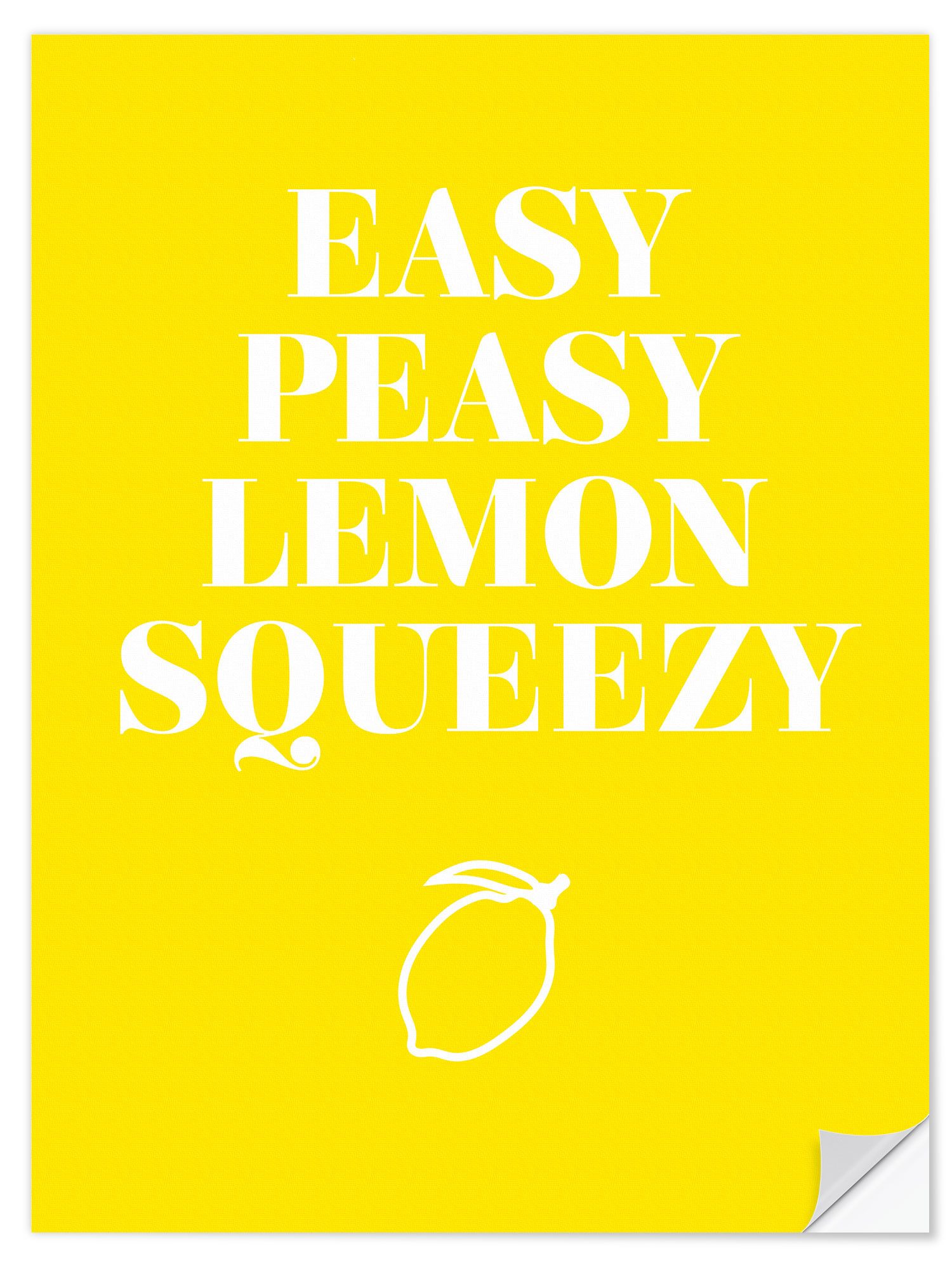 Posterlounge Wandfolie Typobox, Easy Peasy Lemon Squeezy II, Kinderzimmer