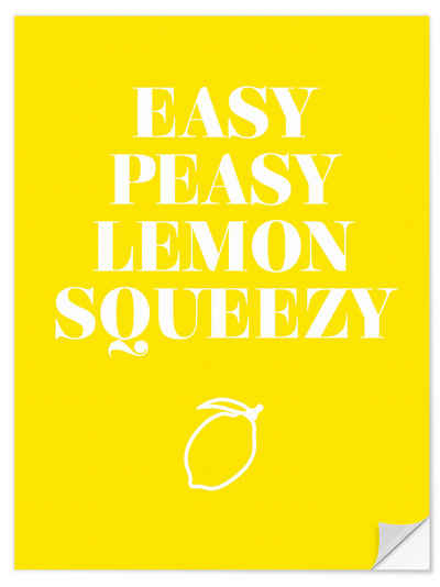 Posterlounge Wandfolie Typobox, Easy Peasy Lemon Squeezy II, Küche