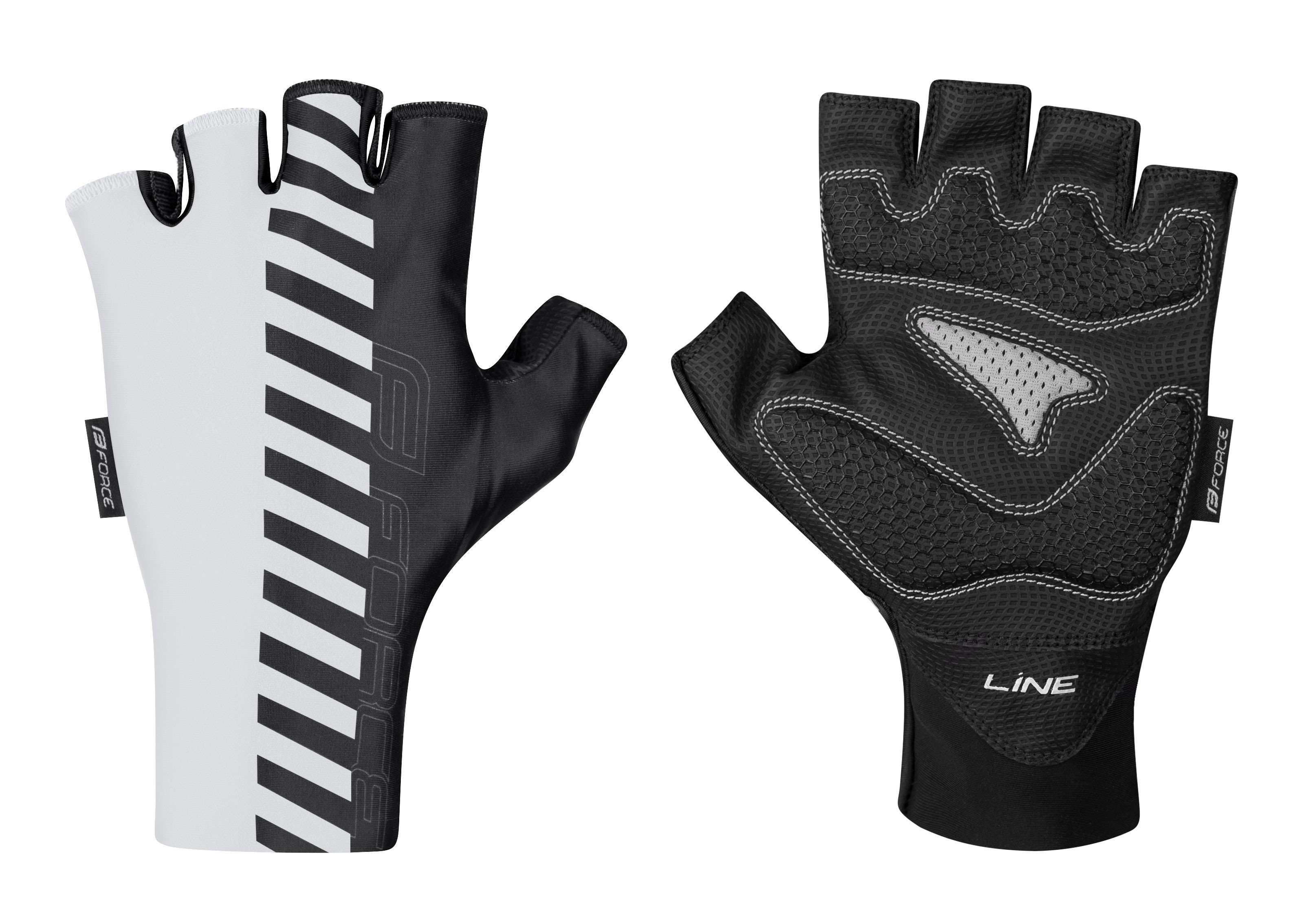 Fahrradhandschuhe weiss-schwarz FORCE LINE FORCE Handschuhe