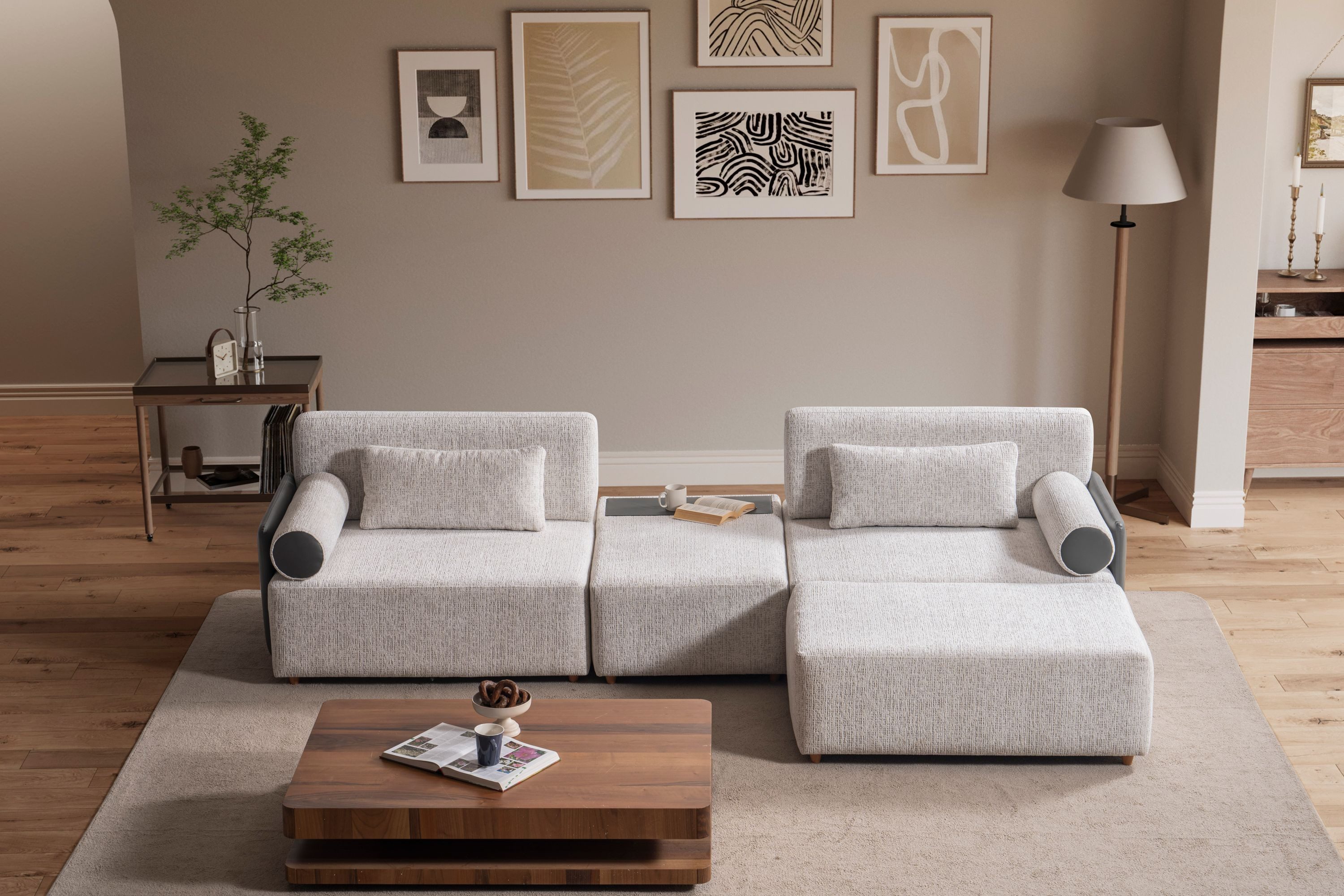 Nobelaa Ecksofa Modulares Ecksofa "Hibiscus" - Weiß